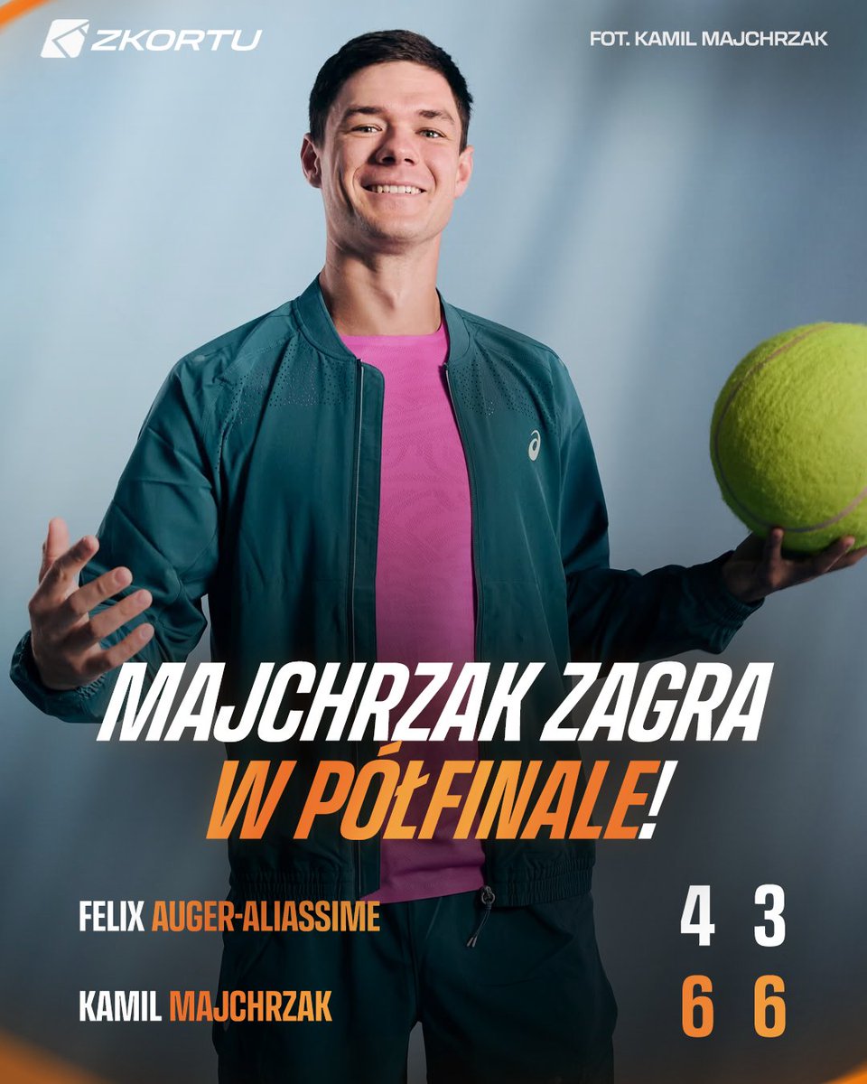 z_kortu's tweet photo. PERFEKCYJNY MECZ! 👌

Kamil Majchrzak w półfinale ATP 250 w 's-Hertogenbosch! 👏 Felix Auger-Aliassime, zawodnik rozstawiony z "1" w tym turnieju, nie miał za wiele do powiedzenia w gemach serwisowych Polaka.

Rywalem o miejsce w finale będzie Daniił Miedwiediew lub Marin Cilic.

#zkortu | #LibemaOpen | 📸 Kamil Majchrzak