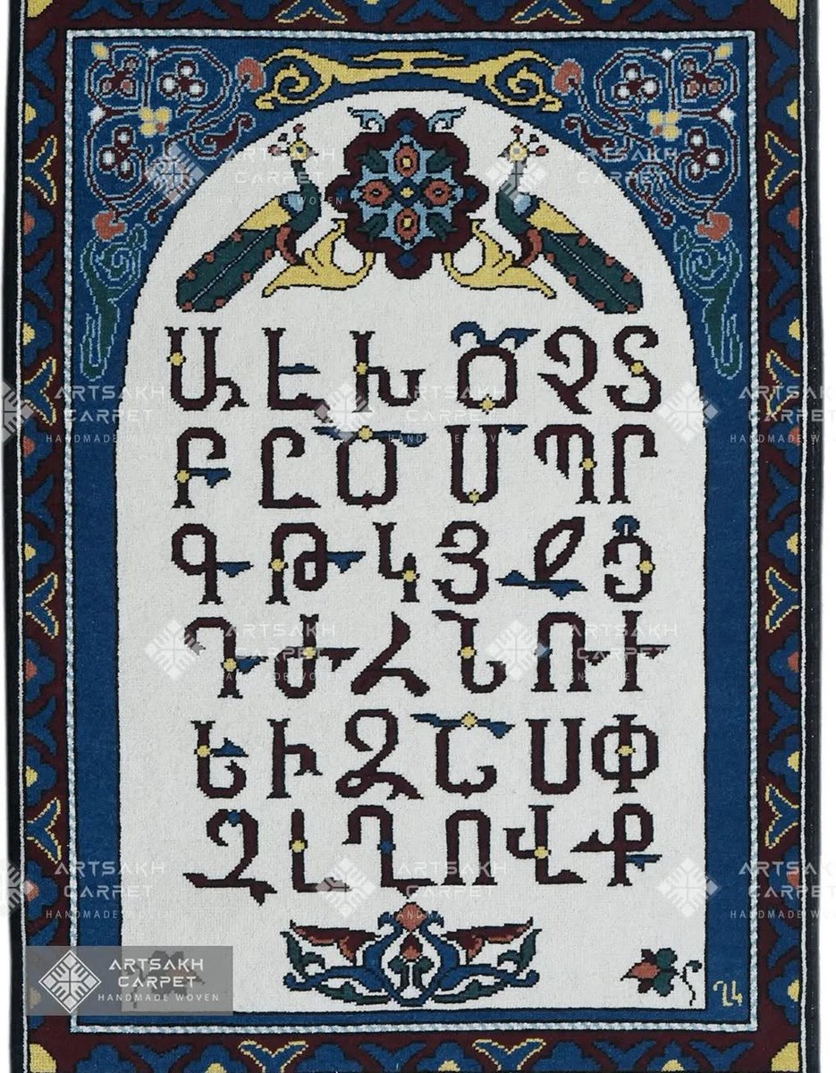 levantonaganyan's tweet photo. Armenian Rug ''Armenian Alphabet', made in Artsakh https://t.co/AO99liZnlJ