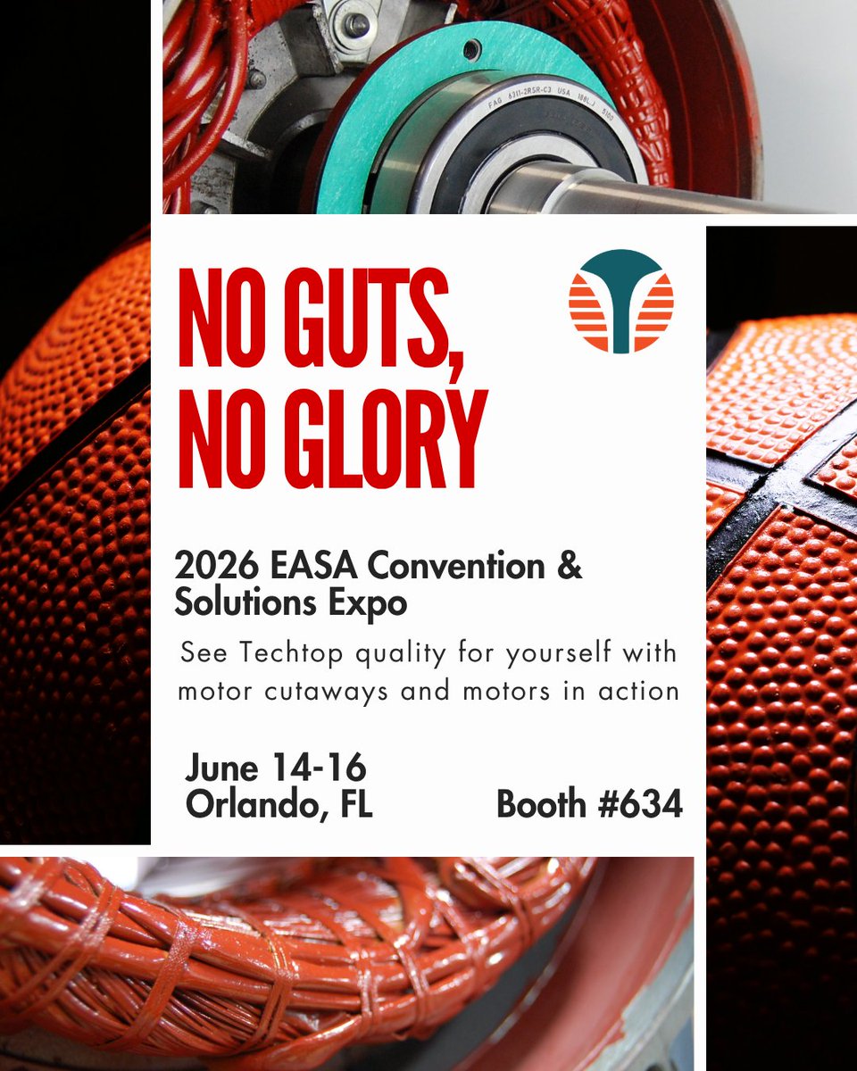 TechtopElectric's tweet photo. It's what's on the inside that counts. So we're showing you our premium features don't just go skin deep with motor cutaways at our March Madness-themed EASA booth. Come shoot some hoops and learn what Techtop can do for you.
#EASA #Techtop #IndustrialMotors #Convention #NEMA https://t.co/ZVgYi6I4Pe