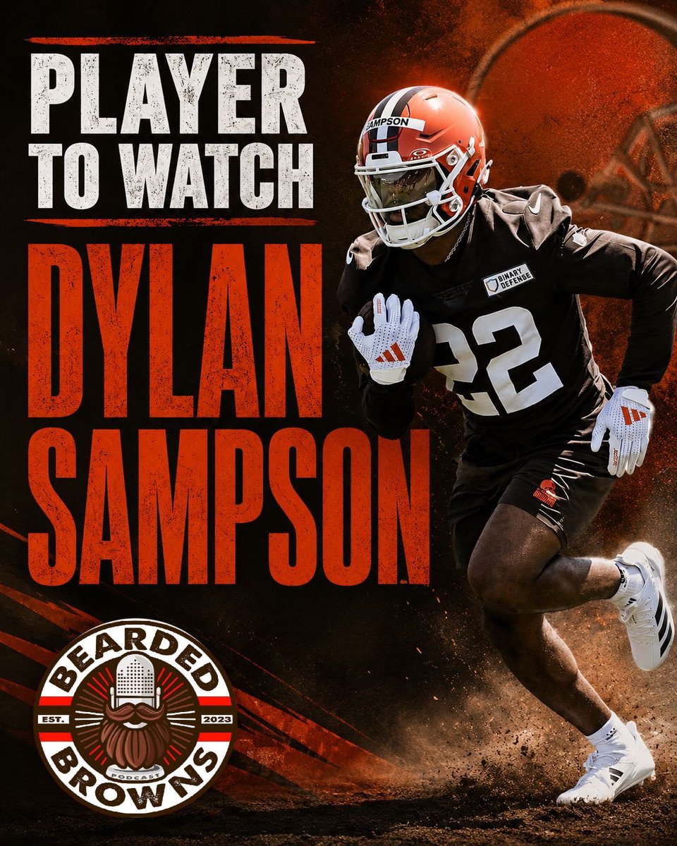Bearded_Browns's tweet photo. I'm so ready for Judkins to be back out there, but even with him back look out for Sampson. He was under-utilized and not in a very good offense. We expect him to be dangerous this year for the #Browns. Don't be surprised if he makes a jump! https://t.co/plTbRsJONA