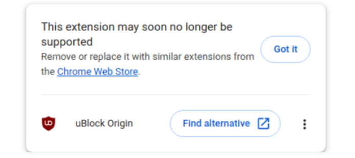 DealBeeOfficial's tweet photo. 🚨Google Chrome may soon stop supporting popular ad blockers like uBlock Origin as it completes the shift to Manifest V3...

- Hidden workarounds are reportedly being removed.
- Chrome 150/151 could be the final nail in the coffin. https://t.co/pSaTbrW3Cc