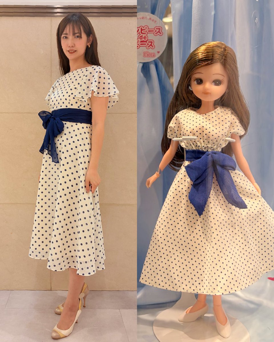 ryokodoll's tweet photo. 「ジェイアール名古屋タカシマヤ」と「リカちゃん」のコラボ企画♪

🎀対象商品のお買い物や試着でプレゼント
リカちゃんとのお揃い服にテンション上がりました✨
※ノベルティは残りあとわずか！

『ワンピースdeピース×リカちゃん』
5月27日(水)〜6月25日(木)
📍ジェイアール名古屋タカシマヤ
#PR https://t.co/ofTIRsXHWa