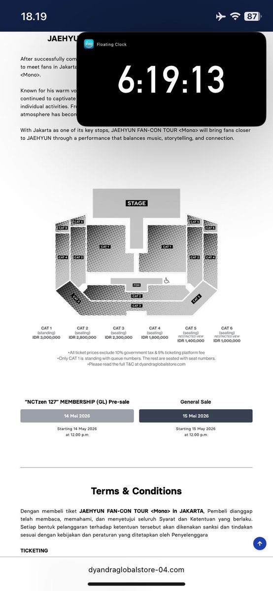 scdwanhan's tweet photo. @aintnocakes kalo loket aku selalu gini link web promotor bagian konser itu ditambah “#layout” terus aku fokus pake safari atau di hp ajaa webnya lebih mudah buat aku.. terus pas tab web ini aku kecilin seperti foto dan aku tambahin floating clock buat fokus detik untuk ngerefresh web nya https://t.co/NXSybBGUGa
