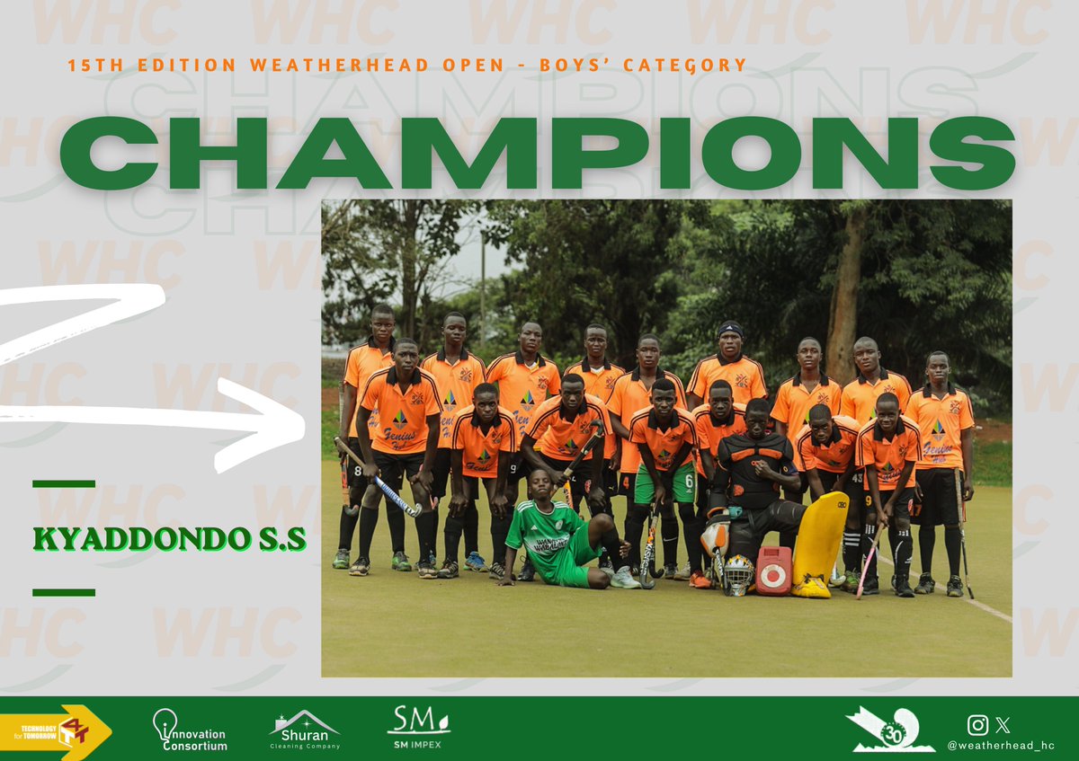 weatherhead_hc's tweet photo. #Roadto30
#WeAreWeatherhead

Still about the 15th Edition of the Weatherhead Open🏑

Celebrating Champions 🏆

Boys - Kyaddondo SS
Girls - Kyaddondo SS 
Men - WHC Men
Women - Wananchi -HDF
cc:
@newvisionwire  -https://t.co/Nmfr5C2qH0 https://t.co/lce6FstxKE