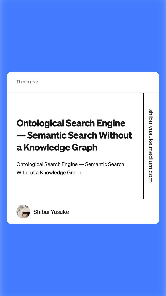 skilluphii's tweet photo. “Ontological Search Engine — Semantic Search Without a Knowledge Graph” by Shibui Yusuke https://t.co/tyxoY9TycL https://t.co/rwWQhEXcvw