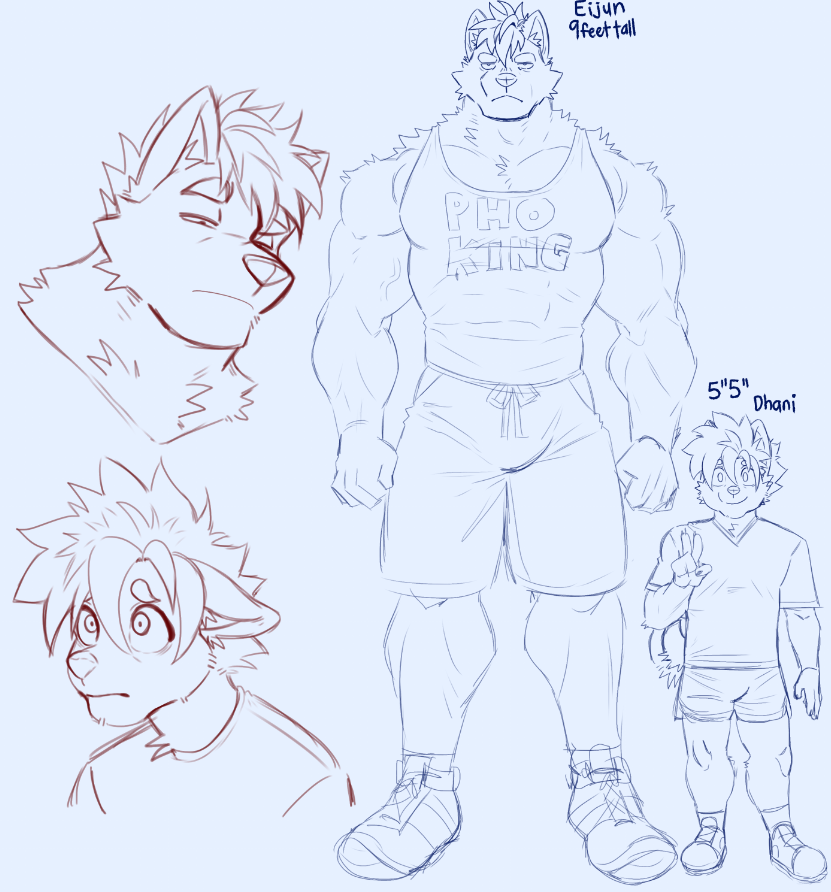DhaniSani's tweet photo. Sketches of the night or morning rn (It's 1AM)
First is a friend of mine! He's an otter owo
And then next is Eijun (OC belongs to another friendo) and then Dhani! Height comparison of the two for you guys to see! And expression for the two as well! https://t.co/9tFi1if4Jc