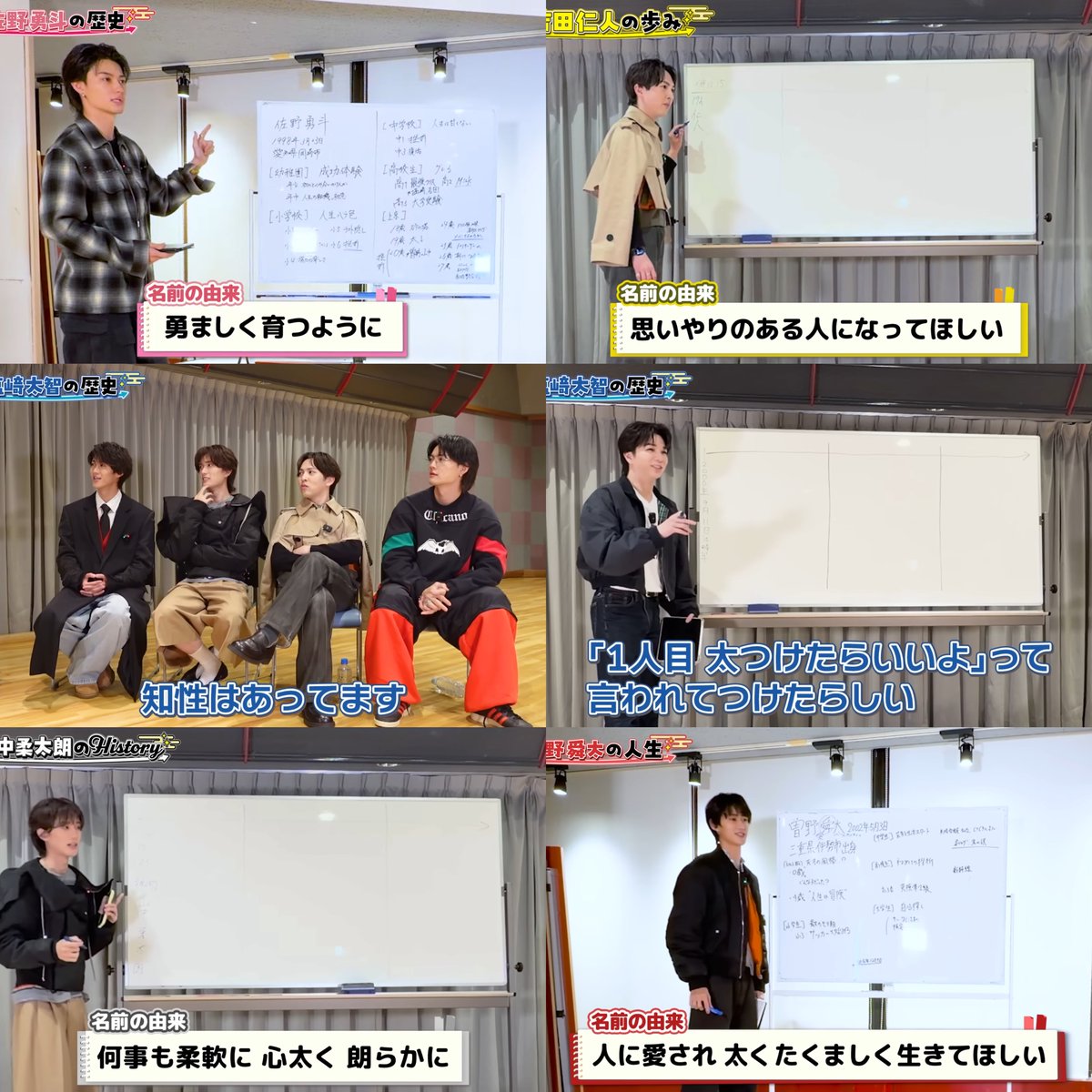 fswvh's tweet photo. 【M!LK 名前の由来】

佐野勇斗
『勇ましく育つように』

吉田仁人
『思いやりのある人になってほしい』

塩﨑太智
『母が1人目に「太」つけたらいいよって言われてつけた。智は知性』

山中柔太朗
『何事も柔軟に心太く朗らかに』

曽野舜太
『人に愛され太くたくましく生きてほしい』 https://t.co/rTKLxdQQVw
