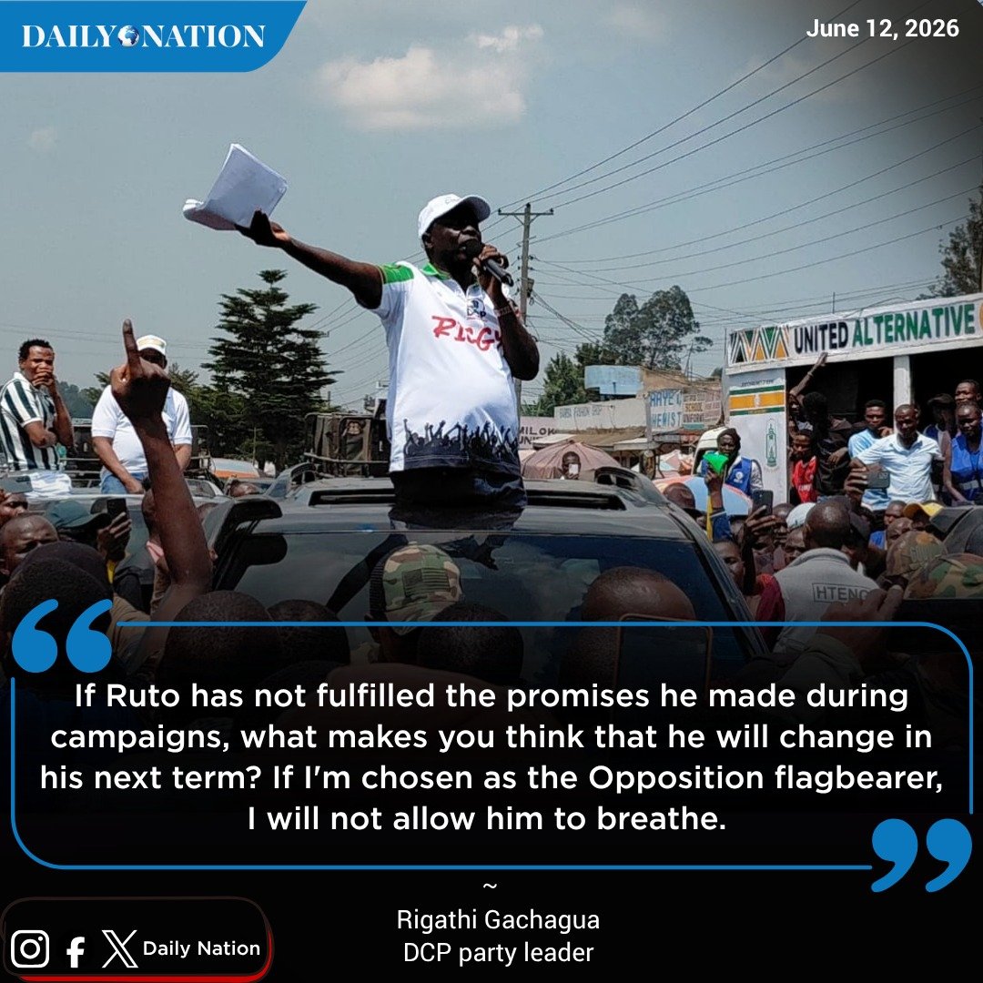 NationAfrica's tweet photo. Rigathi Gachagua: If Ruto has not fulfilled the promises he made during campaigns, what makes you think that he will change in his next term? https://t.co/tLZFnUkaq4