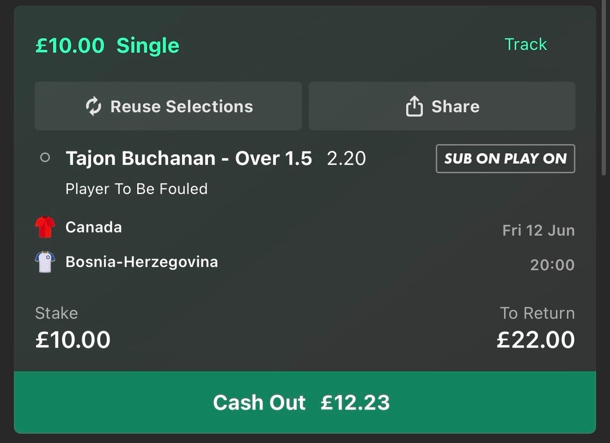 AndyRobsonTips's tweet photo. 💎 Ooft, already a positive cash out too.

I'm aiming to send the email at 12:00 (UK) every morning, so it's worth refreshing your mailbox around then. https://t.co/BvGeWwtW60