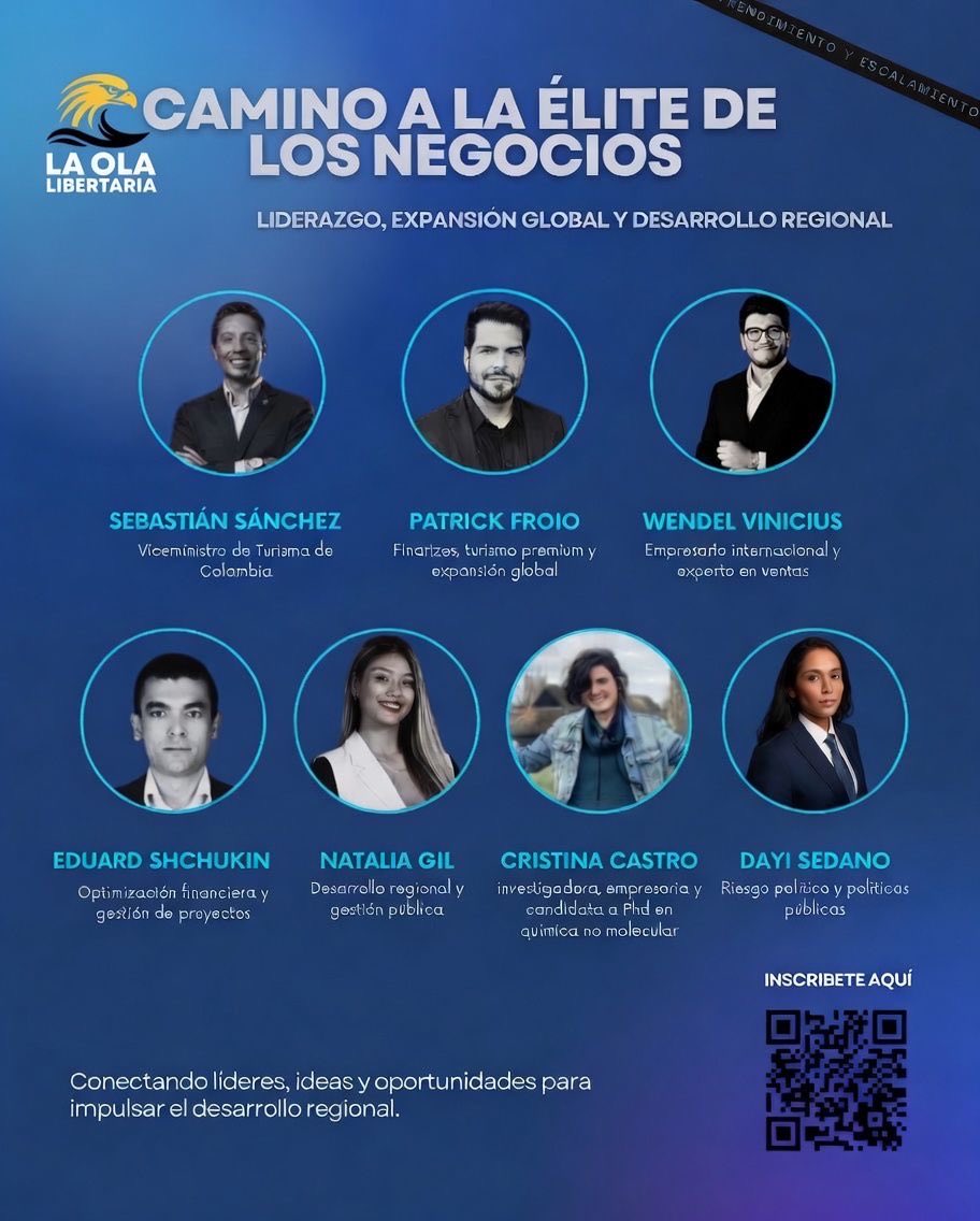 LaOlaLibertaria's tweet photo. 🌟 GRAN CONVERSATORIO INTERNACIONAL
Camino a la Élite de los Negocios

🔹 Fecha: Sábado 13 de junio de 2026
🔹 Hora: 8:30 a.m.
🔹 Lugar: Auditorio David Mejía Velilla
Universidad de la Sabana
Chía, Cundinamarca

Invita:
La Ola Libertaria https://t.co/zWTWQXc2FS