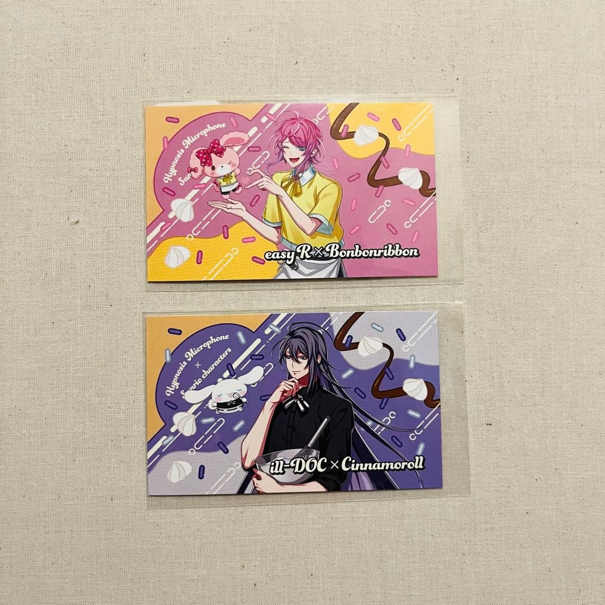 Gessimoook's tweet photo. 【交換】ヒプマイ　サンリオ　ディッパーダンコラボ　特典
譲）乱数、寂雷
求）二郎、三郎

Yahoo!フリマグッズ交換機能で交換希望です。お心当たりの方はアプリよりお声掛けください。

https://t.co/gyXAMBSnR0 https://t.co/yrzKWy6bpC