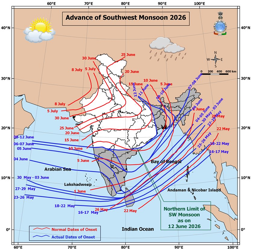 allindiaweather's tweet photo. Current limites of monsoon as per IMD. https://t.co/2UdfMqcyDB