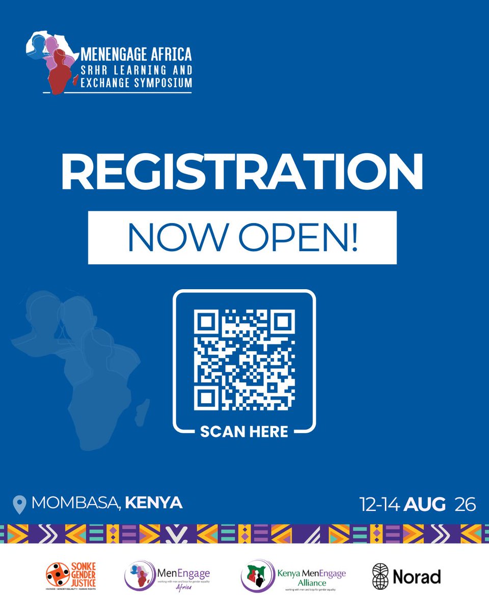 SonkeTogether's tweet photo. ⏰ Have YOU registered?
50% off registration for the MenEngage Africa SRHR Learning and Exchange Symposium #PROGRESS2026!
Connect with advocates, researchers & youth leaders shaping #SRHR across Africa.

📅 Seats limited — register now: https://t.co/1nrDR0Y3Du
NB: Select South Africa as your location to proceed to payment.

#MenEngageAfrica #SRHR4All #PROGRESS26
