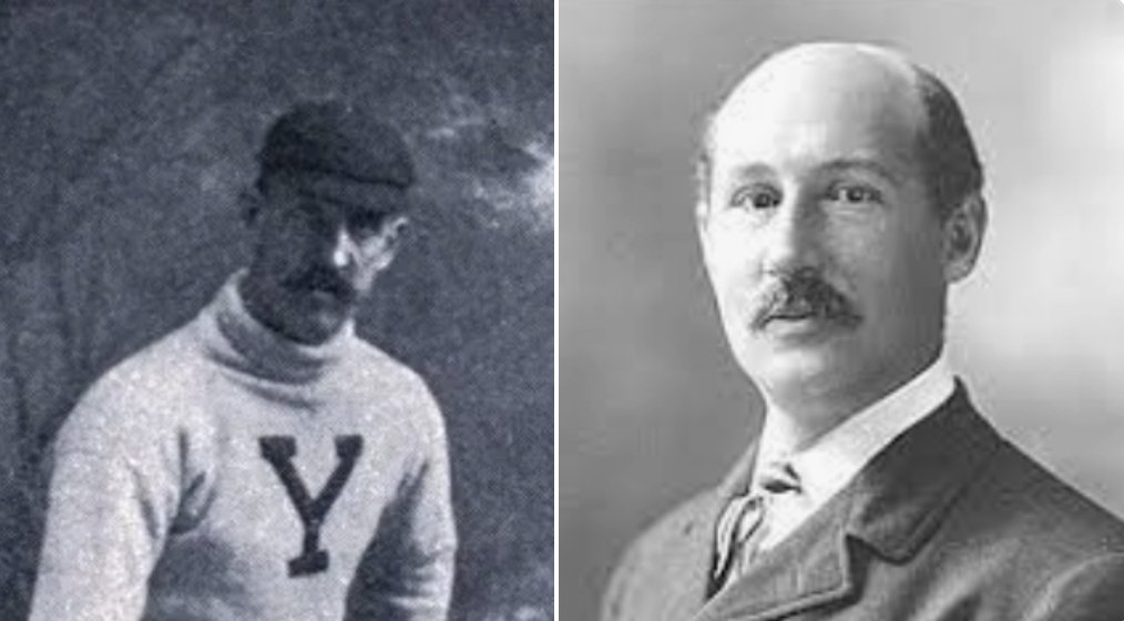 HistColFootball's tweet photo. Coach Walter Camp, Yale Bulldogs, Stanford Cardinal. 3 un-scored upon seasons in 5 seasons at Yale. 1888 Yale Bulldogs average win was by a score of 54-0.
@yalefootball #ThisIsYale #Yale #CollegeFootball #Stanford https://t.co/2Cu5ZozD1l
