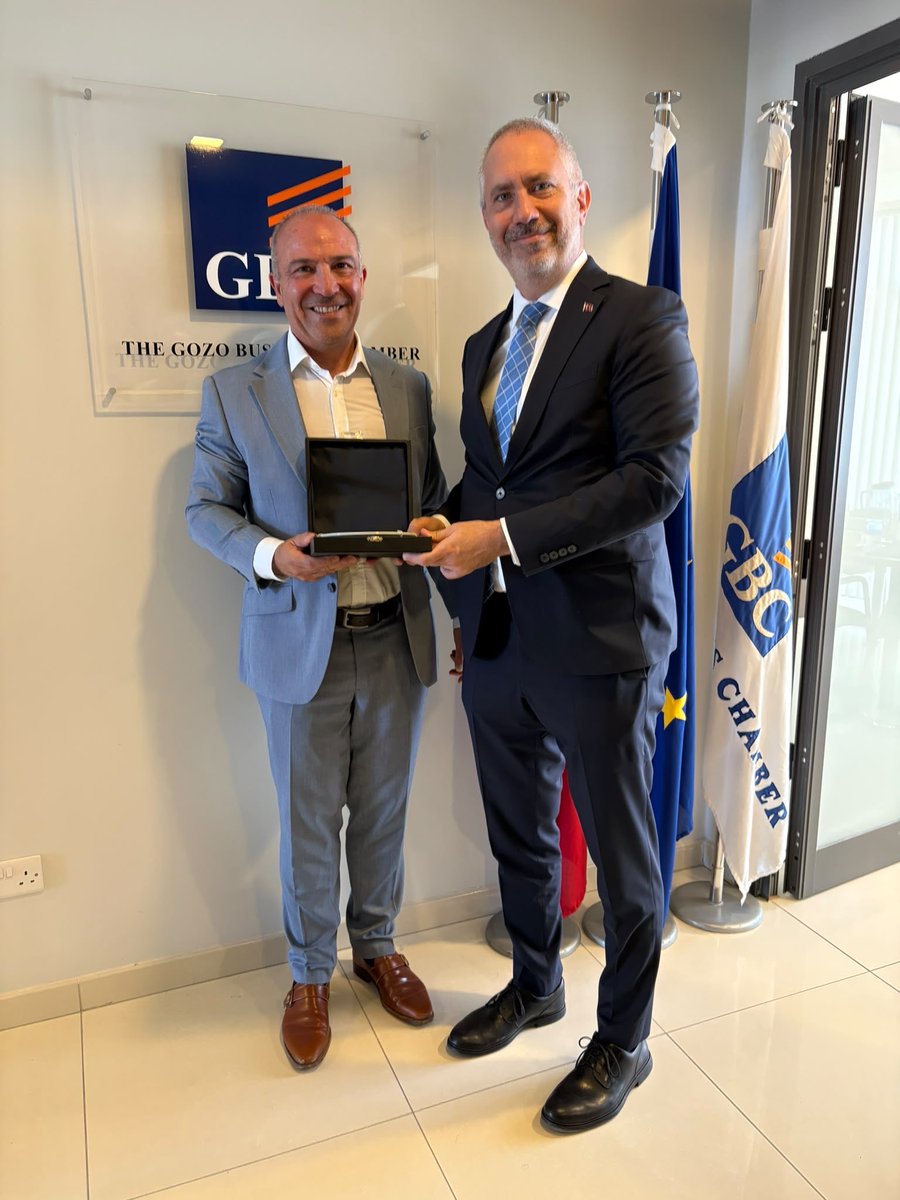 TC_ValettaBE's tweet photo. As part of our visit to Gozo yesterday, we met with Mr Michael Galea, President of the Gozo Business Chamber, and Mr Daniel Borg, its CEO. During the meeting, we discussed the economic and commercial outlook in Gozo and opportunities for commercial cooperation. https://t.co/pbRgN8Pq2j