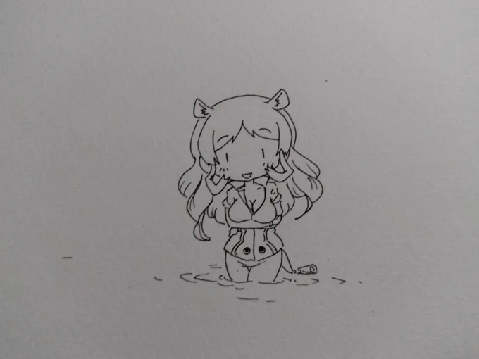 暑いからお水飲むのよ。
