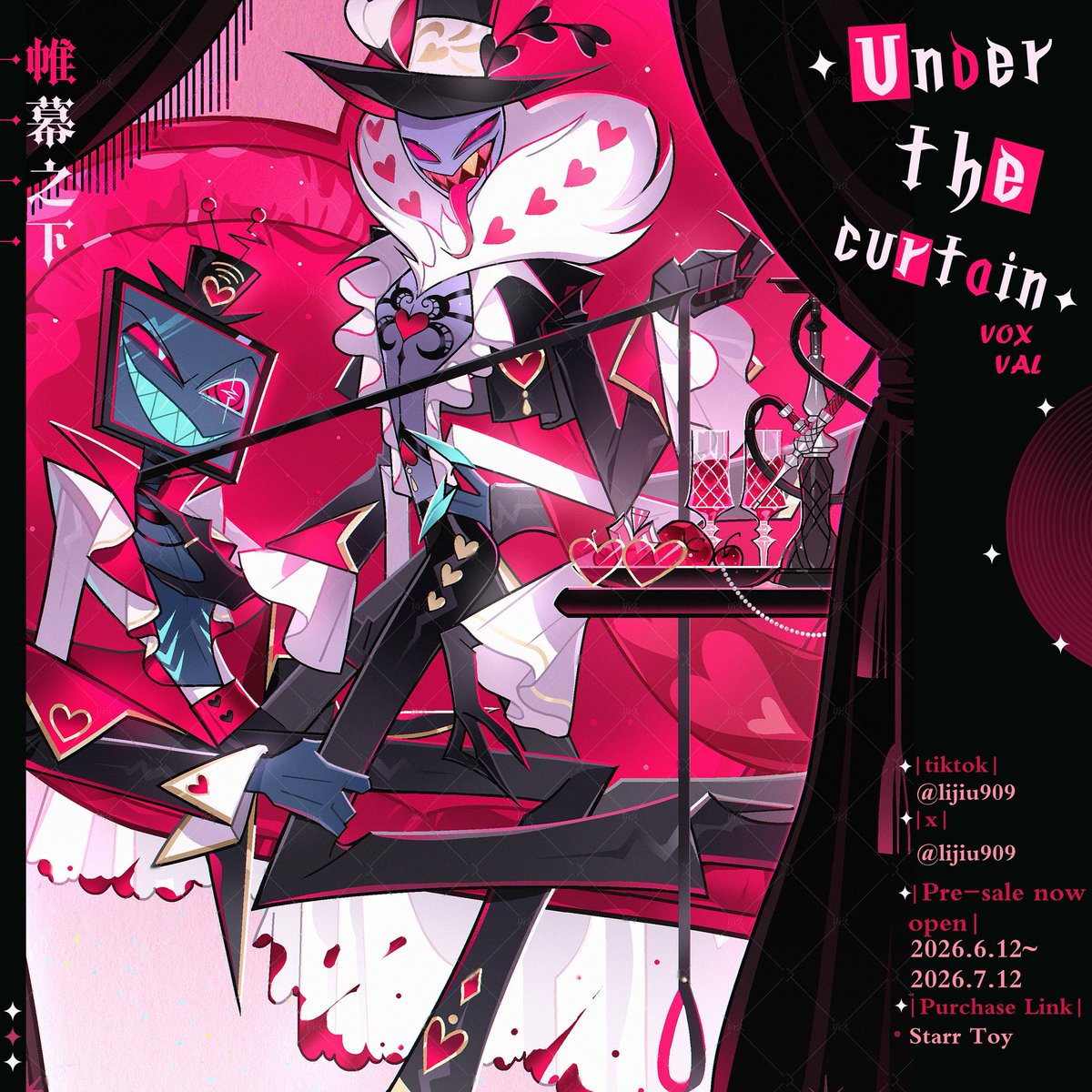 lijiu909's tweet photo. Under the curtain💗
I'm back with new stuff again💗💗
You can click the link to check it out if you're interested.
https://t.co/3H7cqCZzhM
Thanks so much for everyone's support
#Hazbinhotel #voxval #hazbinhotelvees #vox #val #vel 
 #vax #art https://t.co/l2LWt0knuw