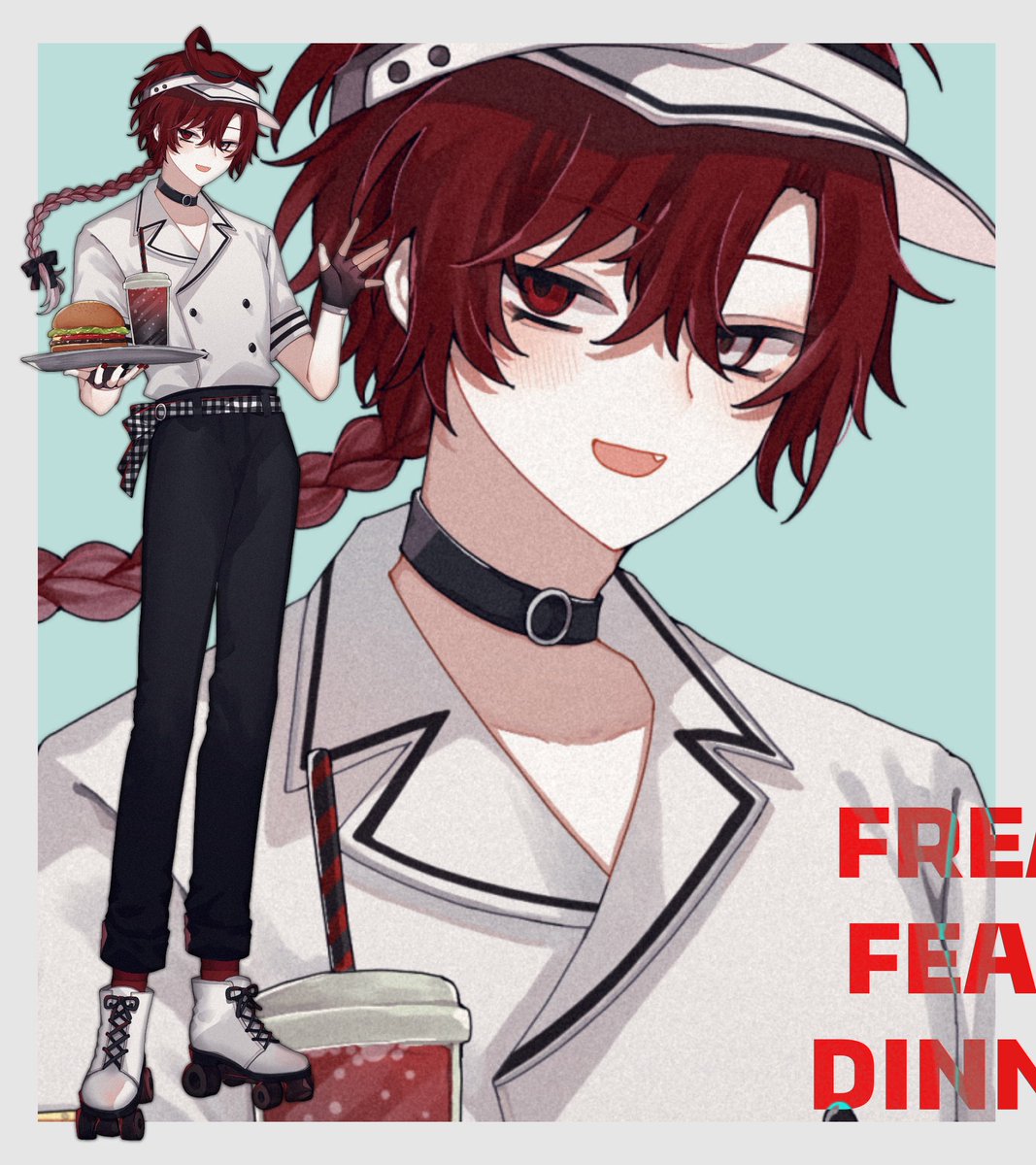 1001_343's tweet photo. ▾Freaky Feasts Diner！
　∟GODARCA　HO正義+α・現コン継続

🍔ダイナー制服着てバイトしてきました🍟
キッチン出禁のお兄ちゃんもいっしょ！

#ももいのたちえ https://t.co/2FLRCnerHf