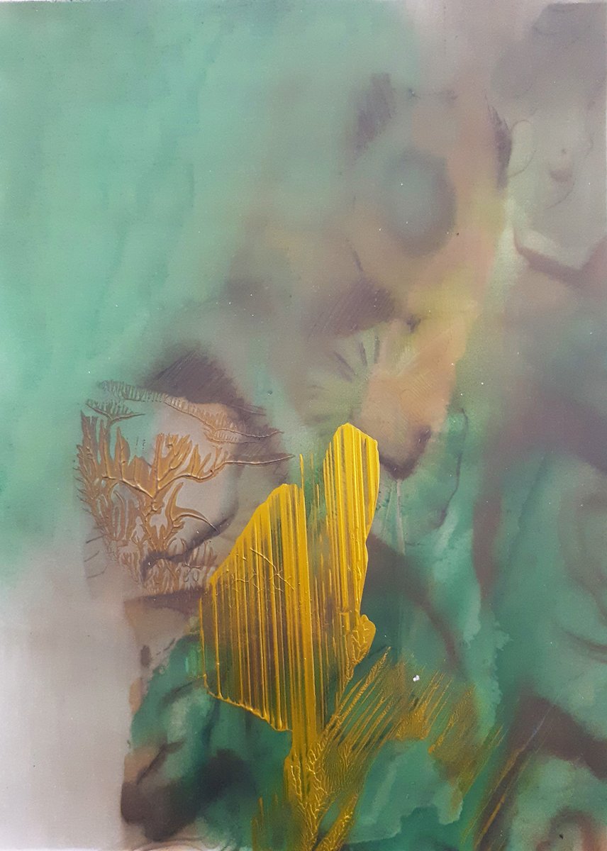 zelan1's tweet photo. There seems to be a state between what is visible and what is invisible.
見える、と、見えない、には、その間があるような気がします。
（図は墨、インク、パステル、アクリル絵具による）
#現代アート #contemporaryart #抽象画 https://t.co/ut0JTaMNBL