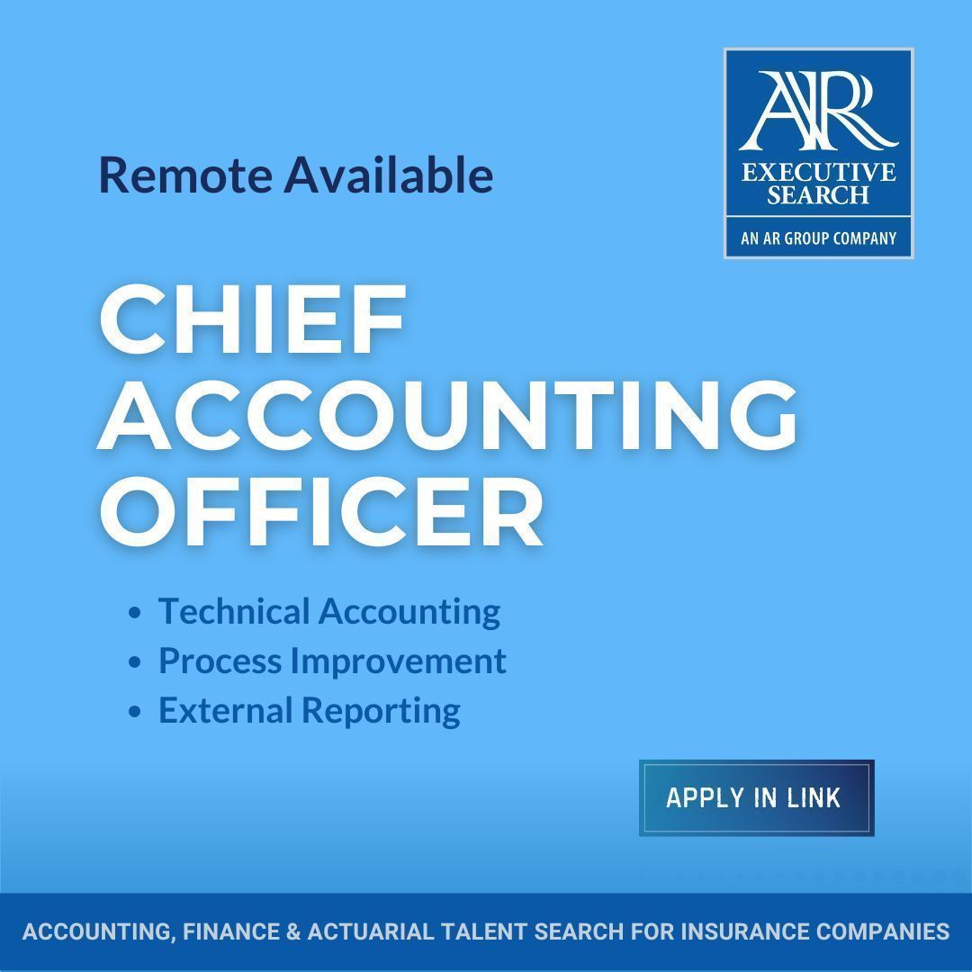 TheARgrp's tweet photo. REMOTE AVAIL | P&amp;C carrier seeks Chief Accounting Officer https://t.co/5mapNOzcLT to lead accounting &amp; financial reporting | Role oversees GAAP/IFRS reporting, audits &amp; controls | CPA required | 15+ years exp.

#Hiring #ChiefAccountingOfficer #AccountingExecutiveJobs https://t.co/h9Qqbd1MbE