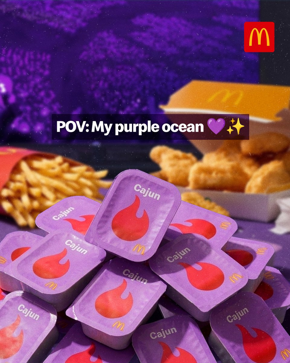 McDo_PH's tweet photo. Keeping the same purple ocean energy here at home with my Chicken McNuggets in Cajun Sauce 💜🔥 Be part of the ocean and order yours now! Happy Festa! 🥳🫰🏻 https://t.co/Qx0Wry6E7h