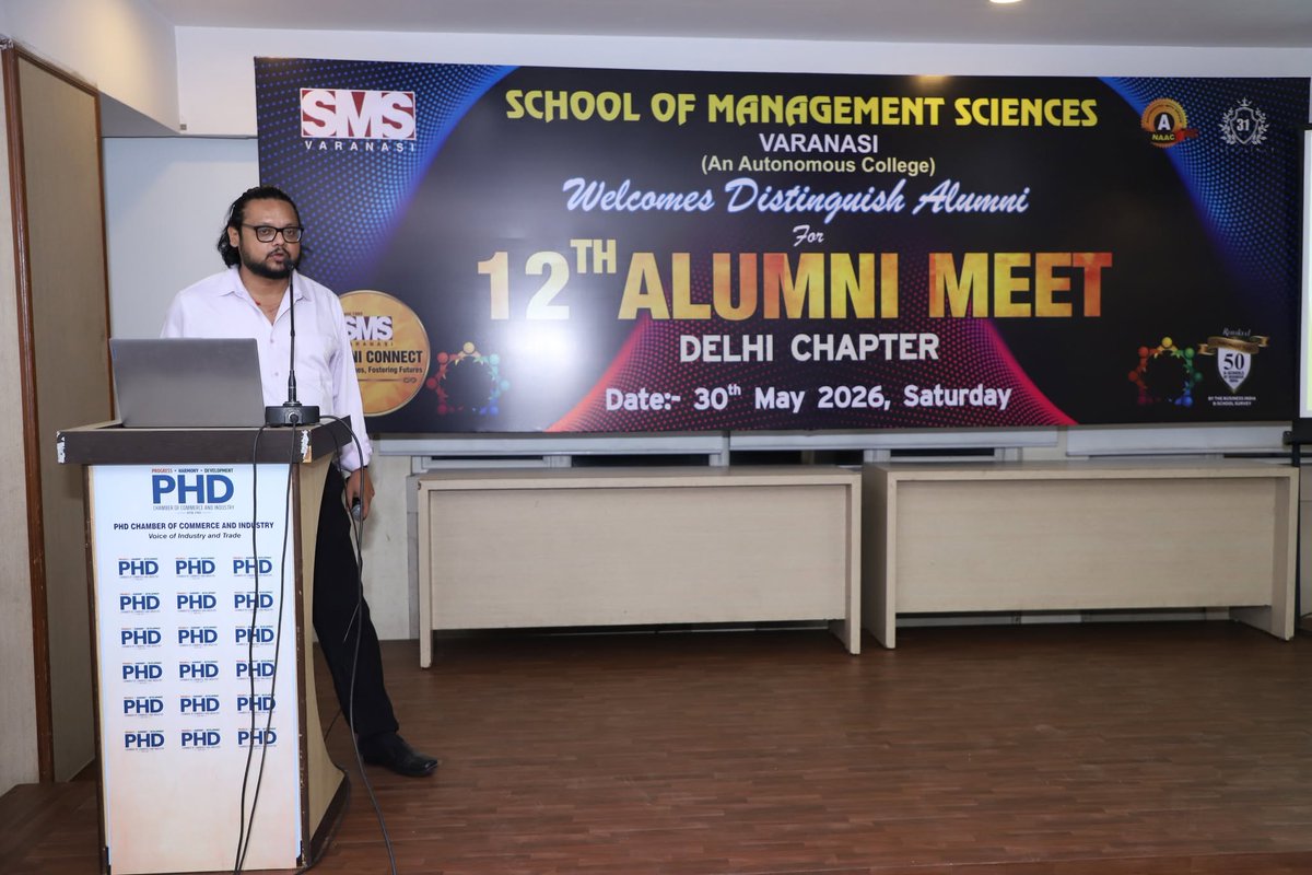 smsvaranasi's tweet photo. Memories were revisited, achievements were celebrated, and bonds were strengthened as School of Management Sciences, Varanasi successfully organized its 12th Alumni Meet - Delhi Chapter at PHD Chamber of Commerce & Industry, New Delhi.
#SMSVaranasi #SMSAlumni #DelhiChapter https://t.co/BadPLSh5Qj