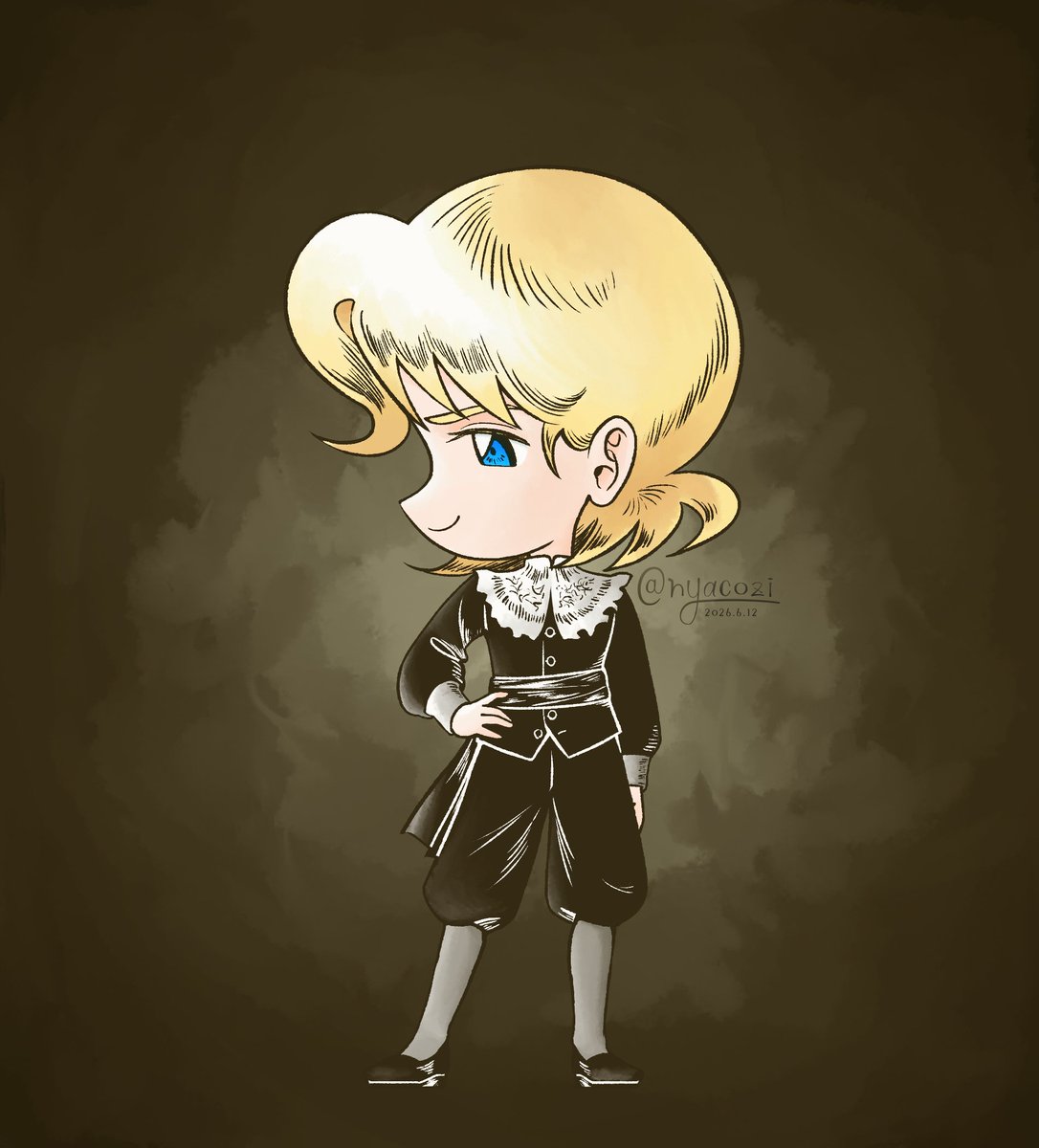 nyacozi's tweet photo. 架空のA4チラシ作る時に使うつもりで描いたけど、結局描き直すことにしたから没になったフォントルロイ・スーツ美少年
#イラストㅤㅤㅤ #ミニキャラ https://t.co/xw9Gaovw4F