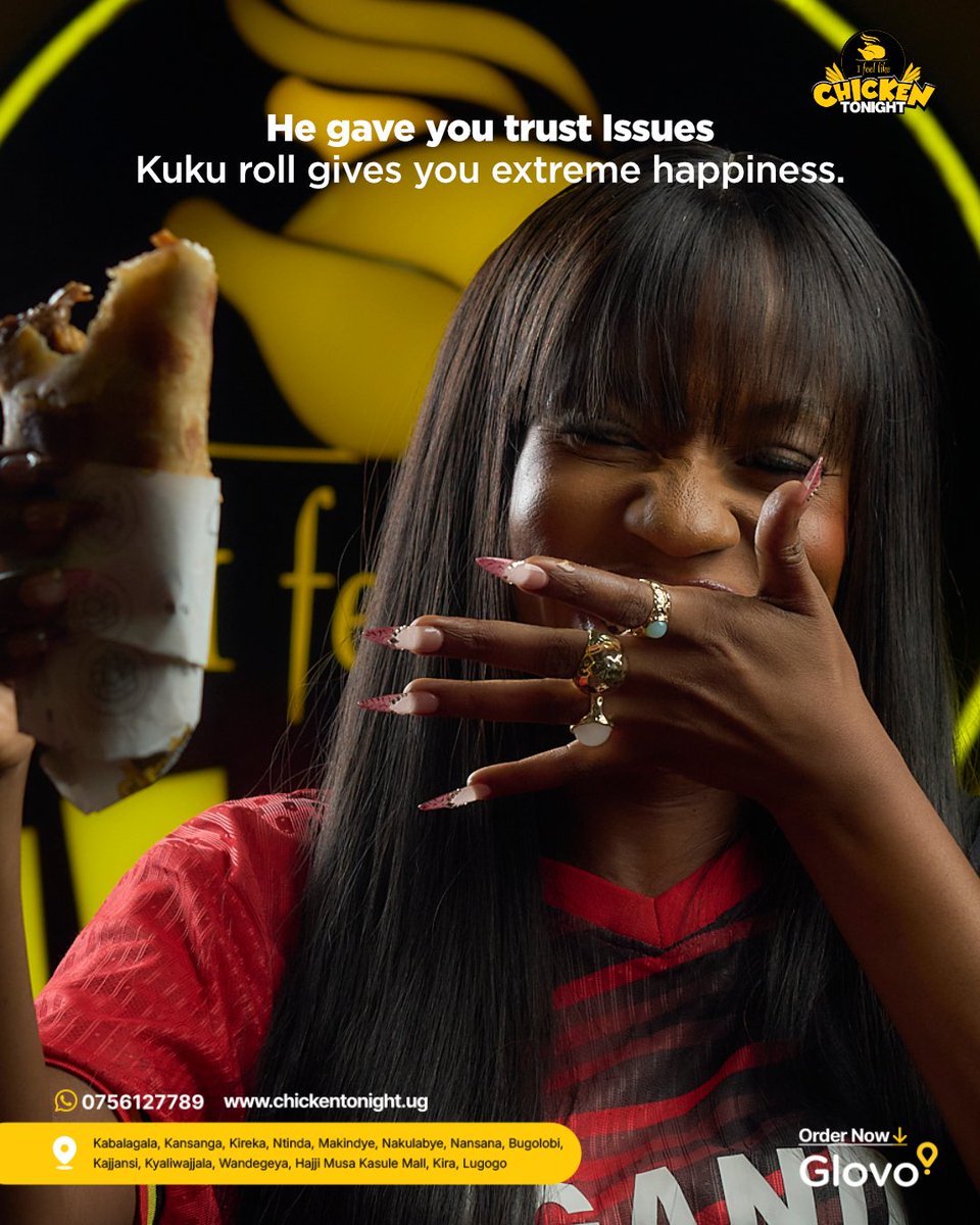 Chicken2nite_Ug's tweet photo. Skip the drama and grab yourself a Kuku roll today! 😌🔥 

Available 24/7 at any of our 14 branches or order in from Glovo.

#Ifeellikechickentonight #chickentonight #kukuroll https://t.co/G1fvKVsabi