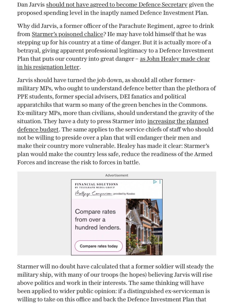COLRICHARDKEMP's tweet photo. Nobody with a service background should be willing to endorse the grossly irresponsible Defence Investment Plan. My article in today’s Daily Telegraph. https://t.co/sxInfkDhmF