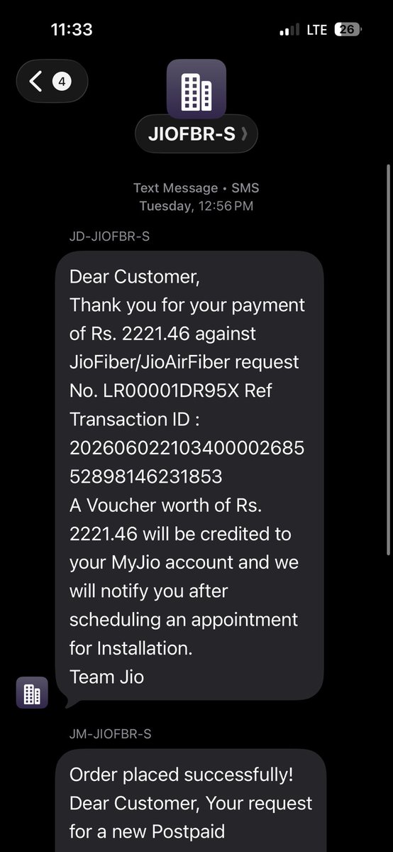 Rohitya74919677's tweet photo. @JioCare और कितना टाइम चाहते हो , एयरफाइबर इनस्टॉल के लिए , 2 june को बुक किया था , अब तक तुम्हारे इंजीनियर का अत्ता पत्ता नहीं है । ना कॉल उठाता है और ना रिप्लाई करता है , कस्टमर का पैसे खाना चाहते हो क्या @reliancejio 
#jioscam #JioFraud https://t.co/vaL9zYTXtS