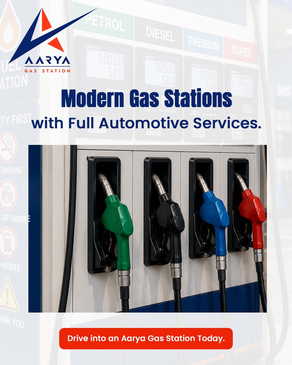 AaryaGroups's tweet photo. More than just a fuel stop. ⛽🚗

At Arya Gas Station, enjoy quality fuel, reliable automotive services, and a seamless experience designed to keep you moving.

📍 Drive into an Arya Gas Station today.

#AryaGasStation #QualityFuel #AutomotiveServices #DriveWithConfidence https://t.co/0GcfAS1gfF