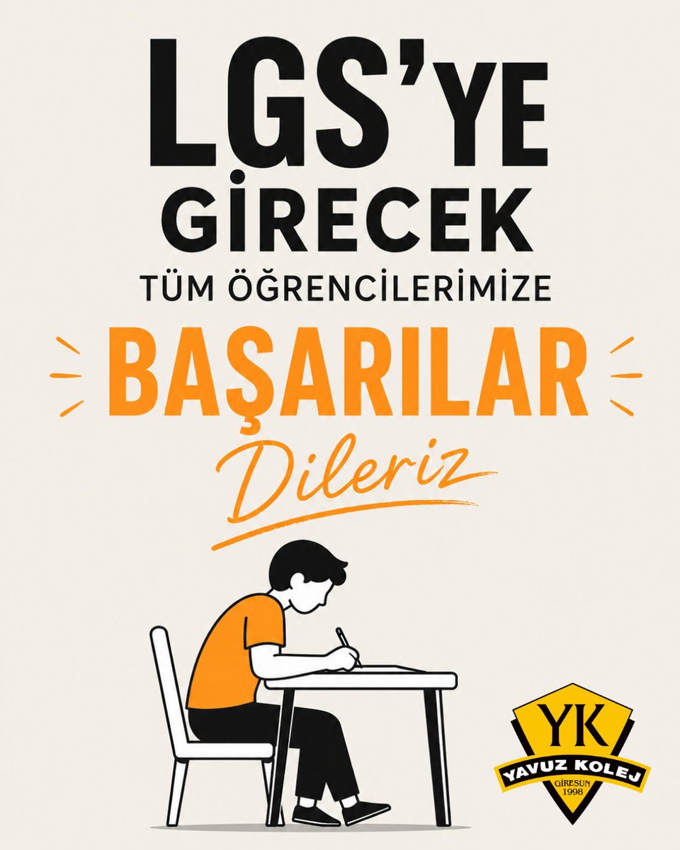 YavuzKolej's tweet photo. LGS'ye girecek tüm öğrencilerimize başarılar dileriz.
#yavuzkolej https://t.co/vnTXmZPJYB
