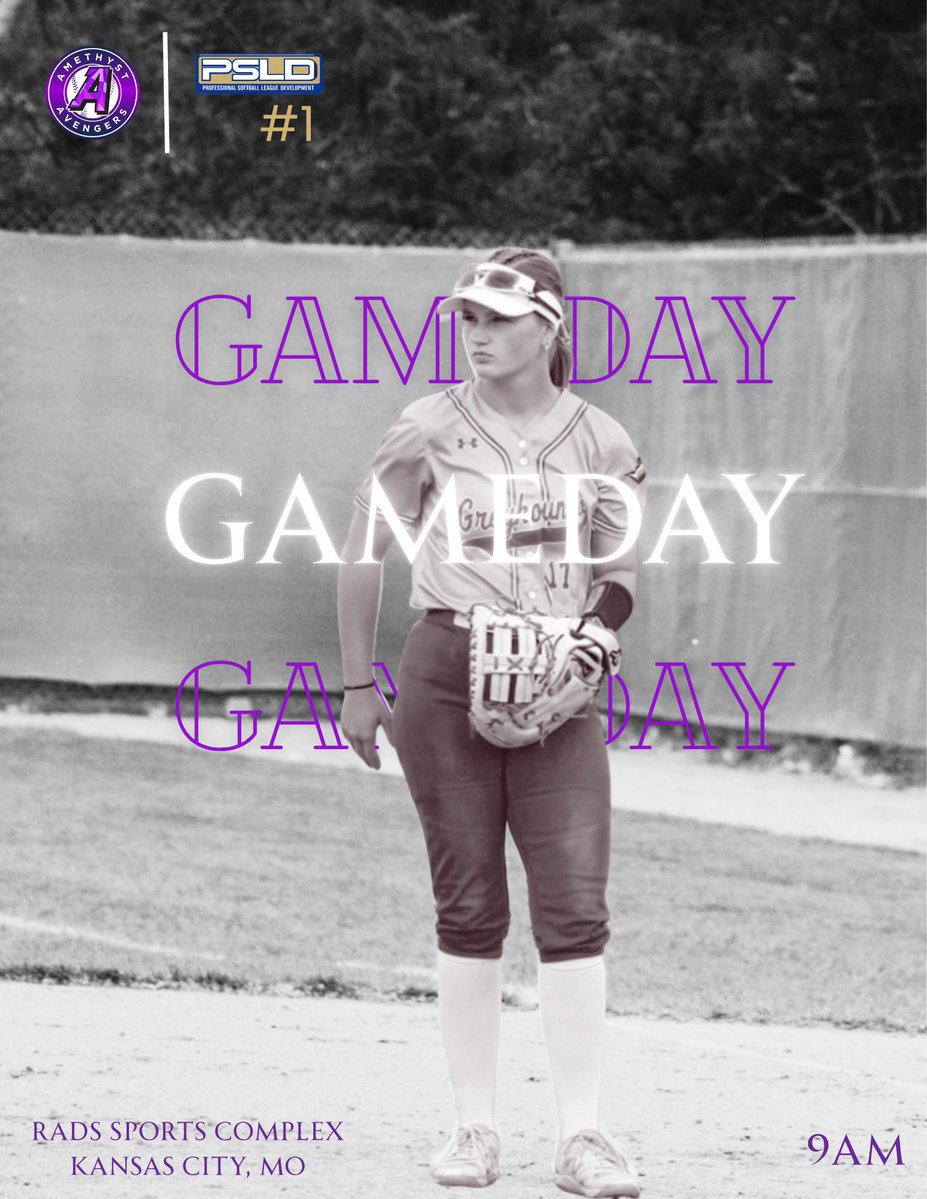 MGCLsoftball's tweet photo. ame day looks good on us.

The Amethyst Avengers take on PSLD #1 at 9am at RADS Sports Complex🔥

📍RADS Sports Complex 
9600 Blue River Rd
Kansas City, MO 64131 https://t.co/a5AbzK8DjR