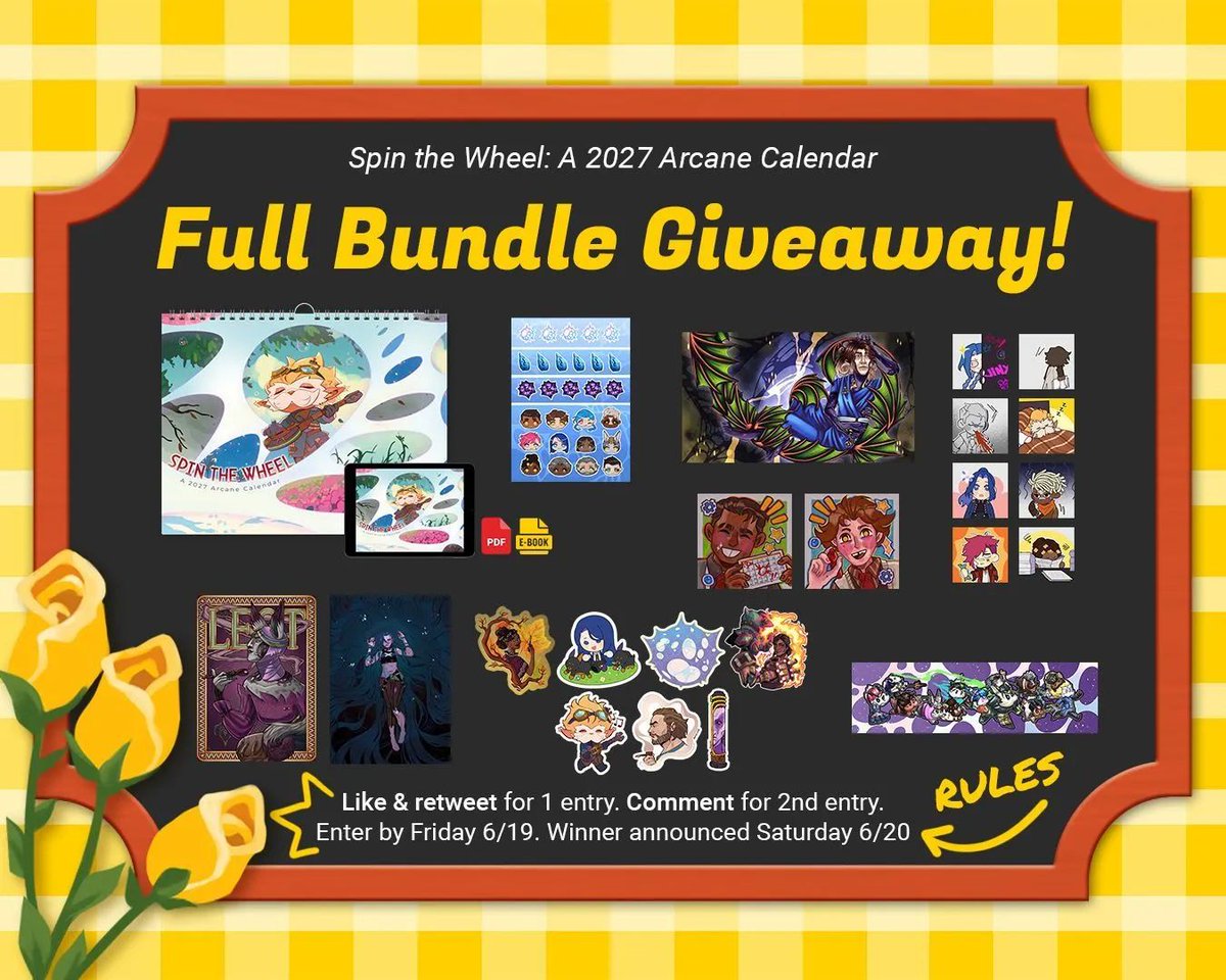 spinthewheel27's tweet photo. What's this? A giveaway!? 

That's right! Starting now until Jun 19th (11:59 PM EST), we are hosting a giveaway to win one FULL BUNDLE. 

To enter, just like &amp; repost this status! 

For a second entry, comment your fav month. 

The winner will be announced next Saturday!

#arcane https://t.co/b0CJHqknkD