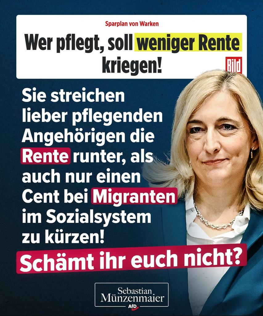 RosemarieWeisb1's tweet photo. Das Beitragssatzstabilisierungsgesetz (auch Gesundheitsreform🥺 genannt) wird heute in 1. Lesung beraten.

Damit will GM WARKEN 16 Mrd € einsparen und entlasten🤔 Warum/wofür/wen hat sie nicht gesagt.

Die Bürger müssen künftig mehr zahlen für weniger Leistungen-also VERARSCHE‼️ https://t.co/R5XFnufFBk