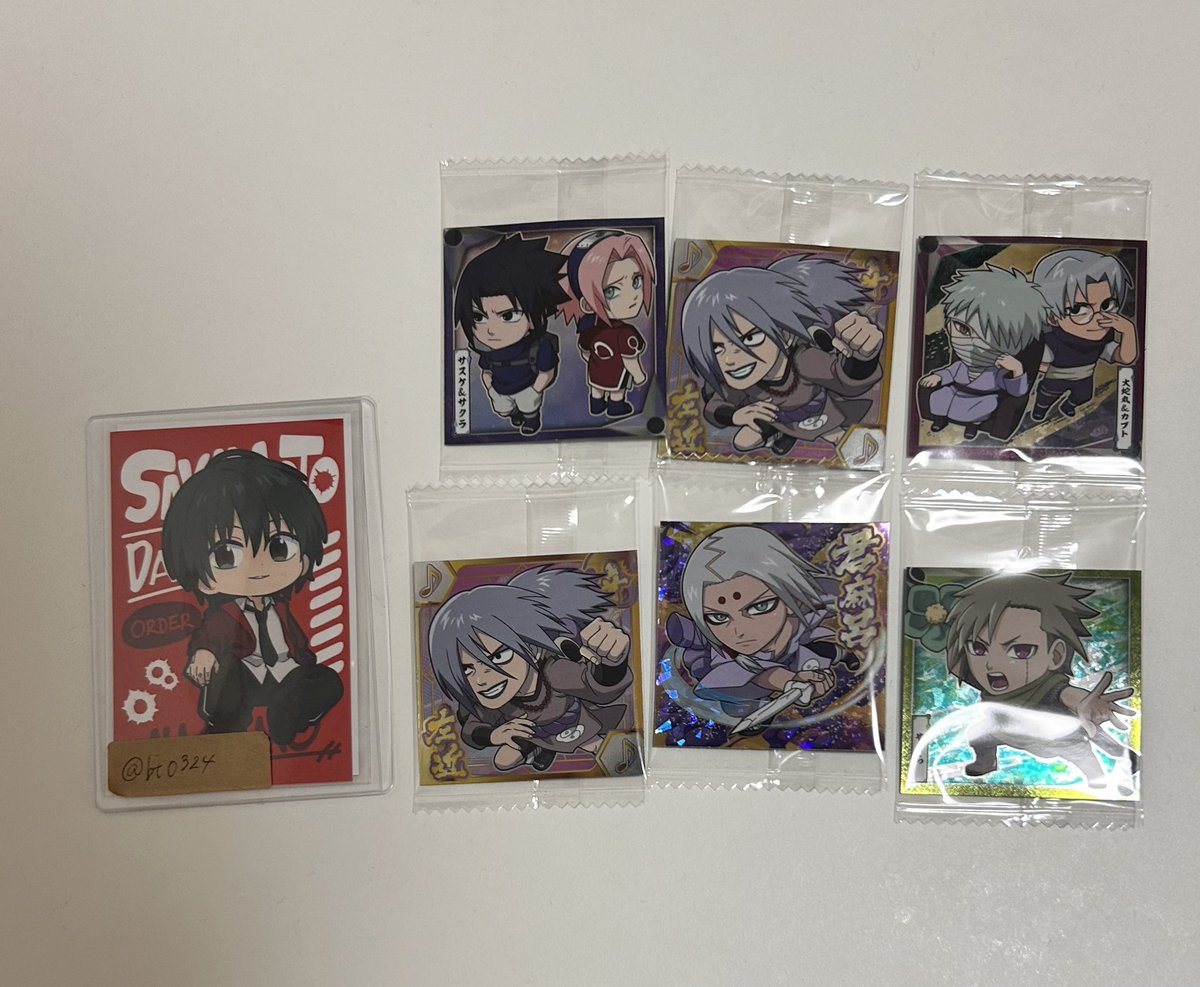 bt0324's tweet photo. 交換　にふぉるめーしょん　ウエハース　NARUTO HUNTER×HUNTER

譲:画像のもの

求:カカシ先生、イタチ、メルエム

郵送交換📮
ピンポイントで難しいとは思いますが、お心当たりの方はお気軽にお声掛けください🙇‍♀️
異種交換◯ https://t.co/MGopWVu2bm