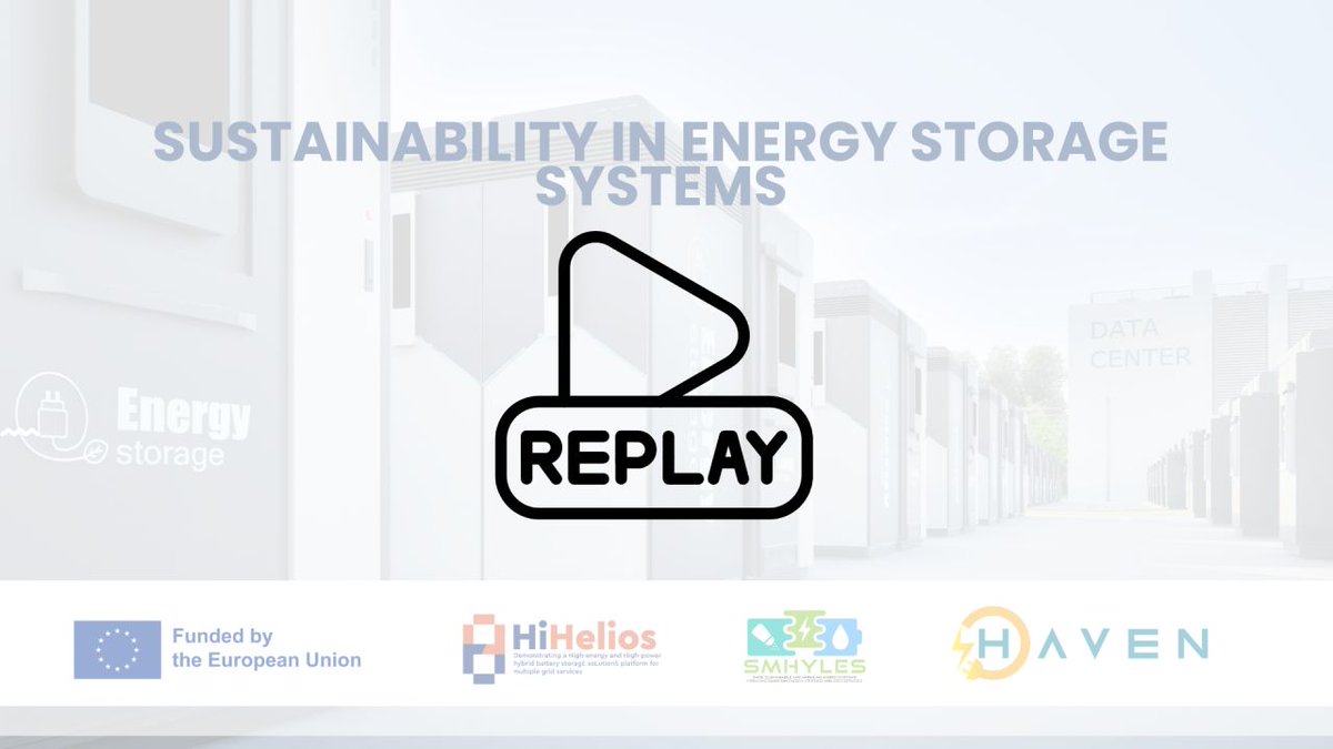 EUProject_HAVEN's tweet photo. ⚡ A great discussion on sustainability in hybrid energy storage with #HAVEN, #SMHYLES &amp; #HiHELIOS.

Missed it? Watch the replay 👇
https://t.co/8wMdM1OpPW

#HorizonEurope #EnergyStorage https://t.co/rUyyyAHQ5m