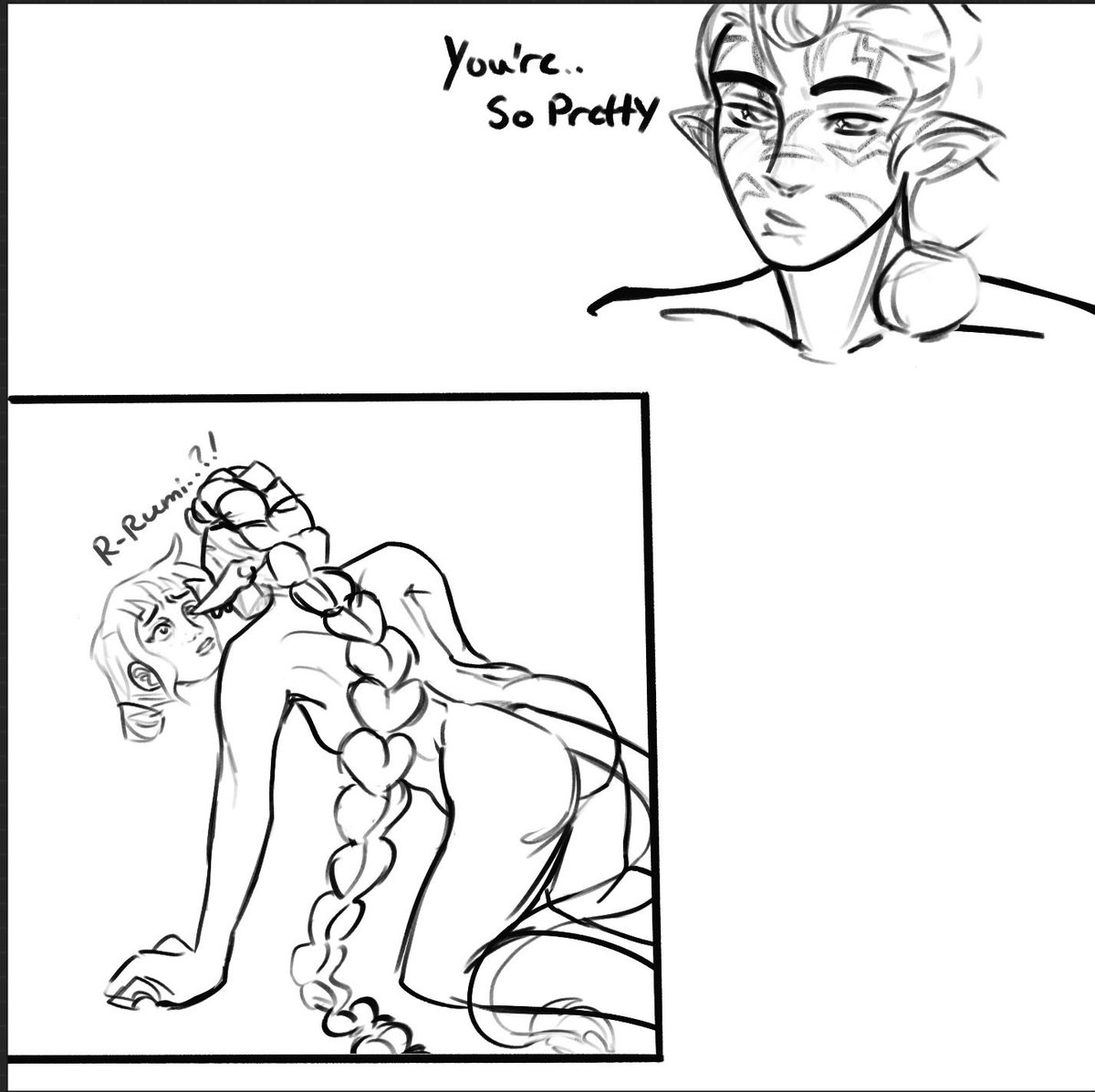 DropsRaiin's tweet photo. I can't sleep so here is a Rumi doodle or two- i dont like the first one tho ngl https://t.co/AlbzVAcou7