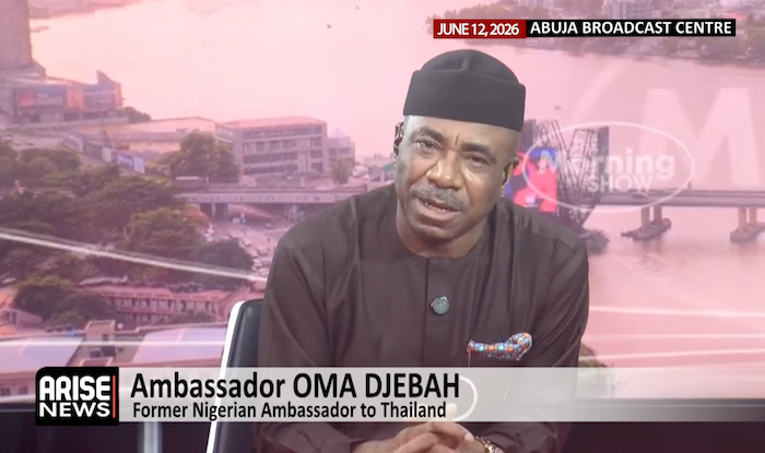 ARISEtv's tweet photo. Oma Djebah says the annulled election on June 12, 1993 brought Nigerians together and sparked a broad democratic movement. https://t.co/cOLLK0f7Al https://t.co/3afreMrXlb