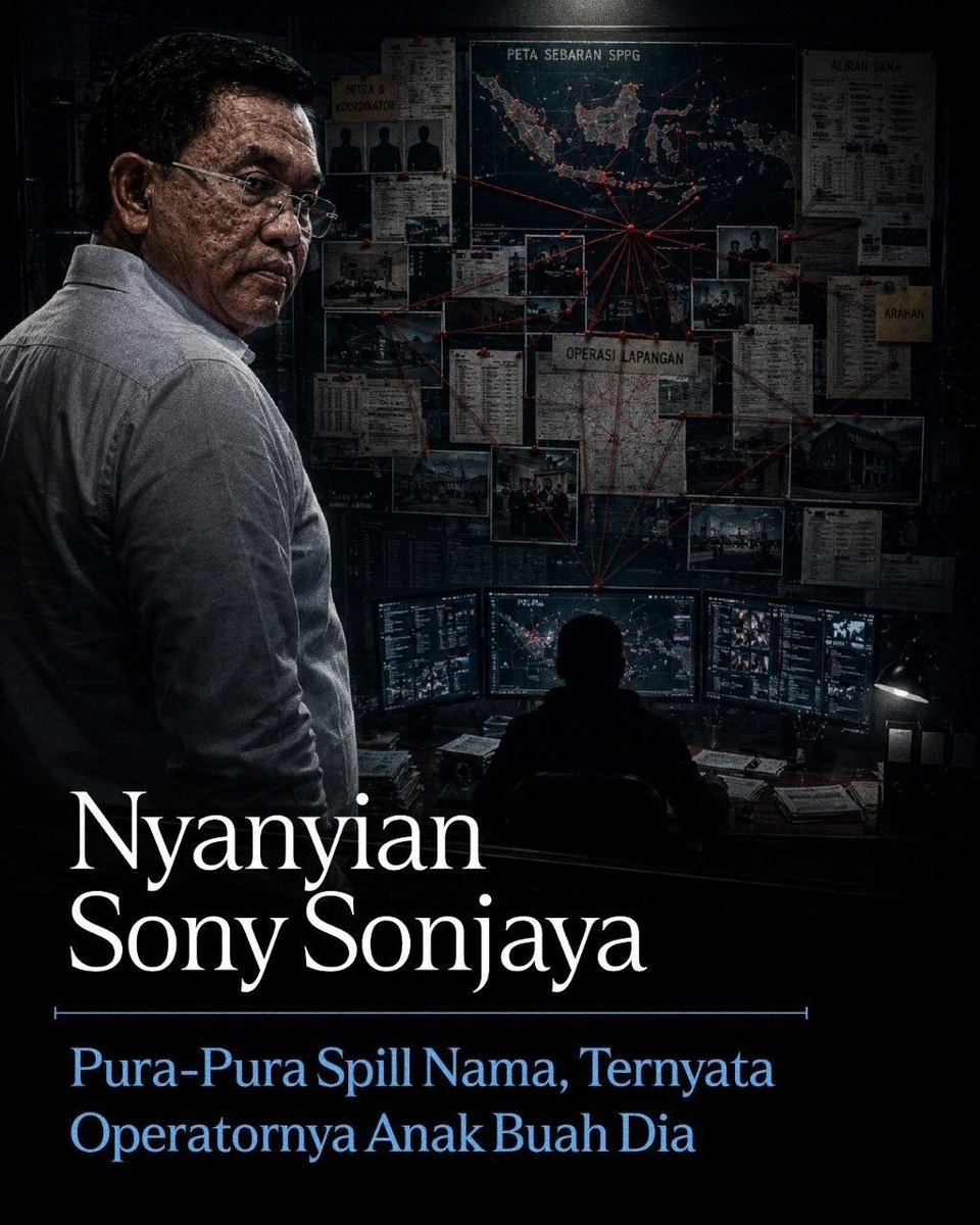 negativisme's tweet photo. NYANYIAN SONY SONJAYA

Semakin menarik untuk dicermati. publik disuguhi bocoran soal 20 nama yg disebut2 akan terseret kasus MBG. Narasi dibangun seolah ada skandal besar yg melibatkan banyak tokoh penting. Tapi fakta terbaru justru mengarah ke lingkaran terdekat Sony sendiri https://t.co/8Hhx6kKFsY