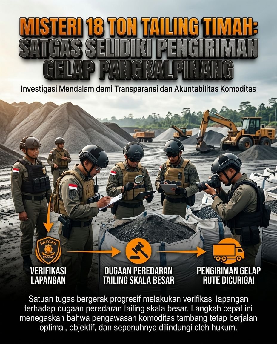 indshort's tweet photo. Dugaan pengiriman 18 ton tailing timah dari Pangkalpinang menjadi perhatian serius. Verifikasi lapangan dan proses investigasi yang dilakukan satgas menunjukkan pentingnya pengawasan terhadap tata kelola komoditas tambang agar berjalan transparan
#bangkabelitung #pttimah #timahfu https://t.co/cmOuR5hX3z
