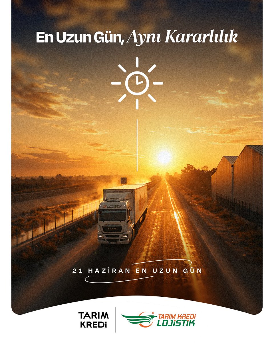 tklojistik's tweet photo. Günün uzunluğu değişir, işin ritmi değişmez.
Her saat, aynı akışın parçası.

#21Haziran #EnUzunGün #TarımKrediLojistik https://t.co/NGTBGKDVrp