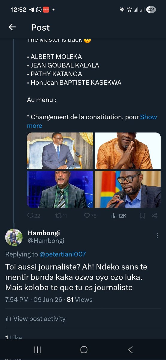 Hambongi's tweet photo. @kandula_samuel Eza ndenge na bango, même monsieur boum! Boum! M'a bloqué pour cette observation... https://t.co/ZzizFqoh0r