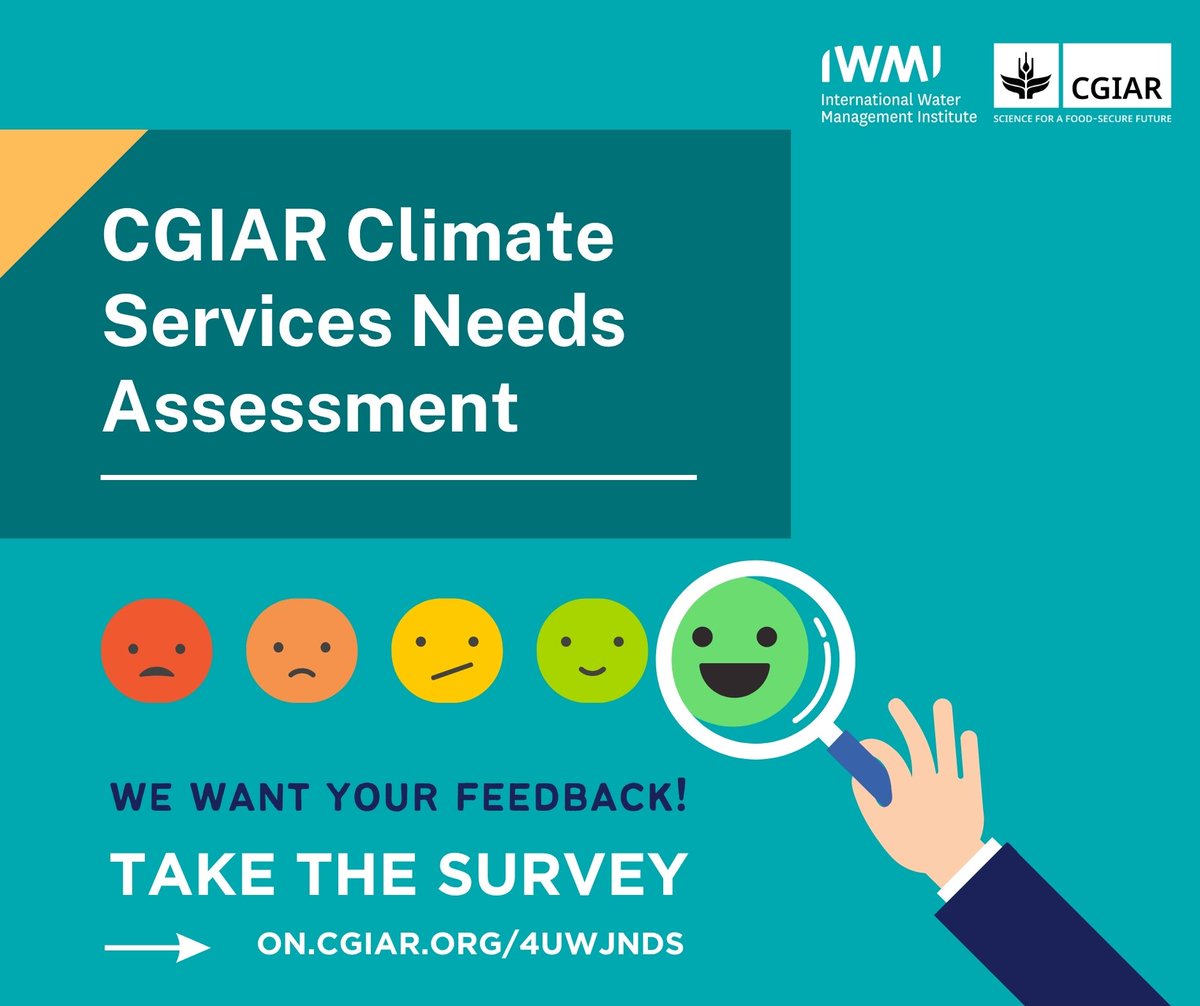 IWMI_'s tweet photo. 🌍 Want to help improve climate forecasts for farming and decision-making?

👉 Take a short IWMI &amp; @CGIARclimate survey on sub-seasonal to seasonal (2–8 week) climate services.

⏱️ 15–20 mins | 🔒 Confidential | 🔗 https://t.co/17CxTiCzlj

#ResearchForImpact #OneCGIAR https://t.co/5kDPth09NS