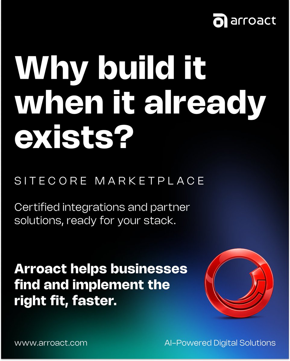 Arroact_Tech's tweet photo. Every Sitecore implementation has gaps. Marketplace closes them with certified connectors, accelerators, and partner-built solutions designed for your stack.

Arroact helps businesses cut through the noise and implement Marketplace tools that deliver real results.

#Sitecore https://t.co/BJXc4spzur