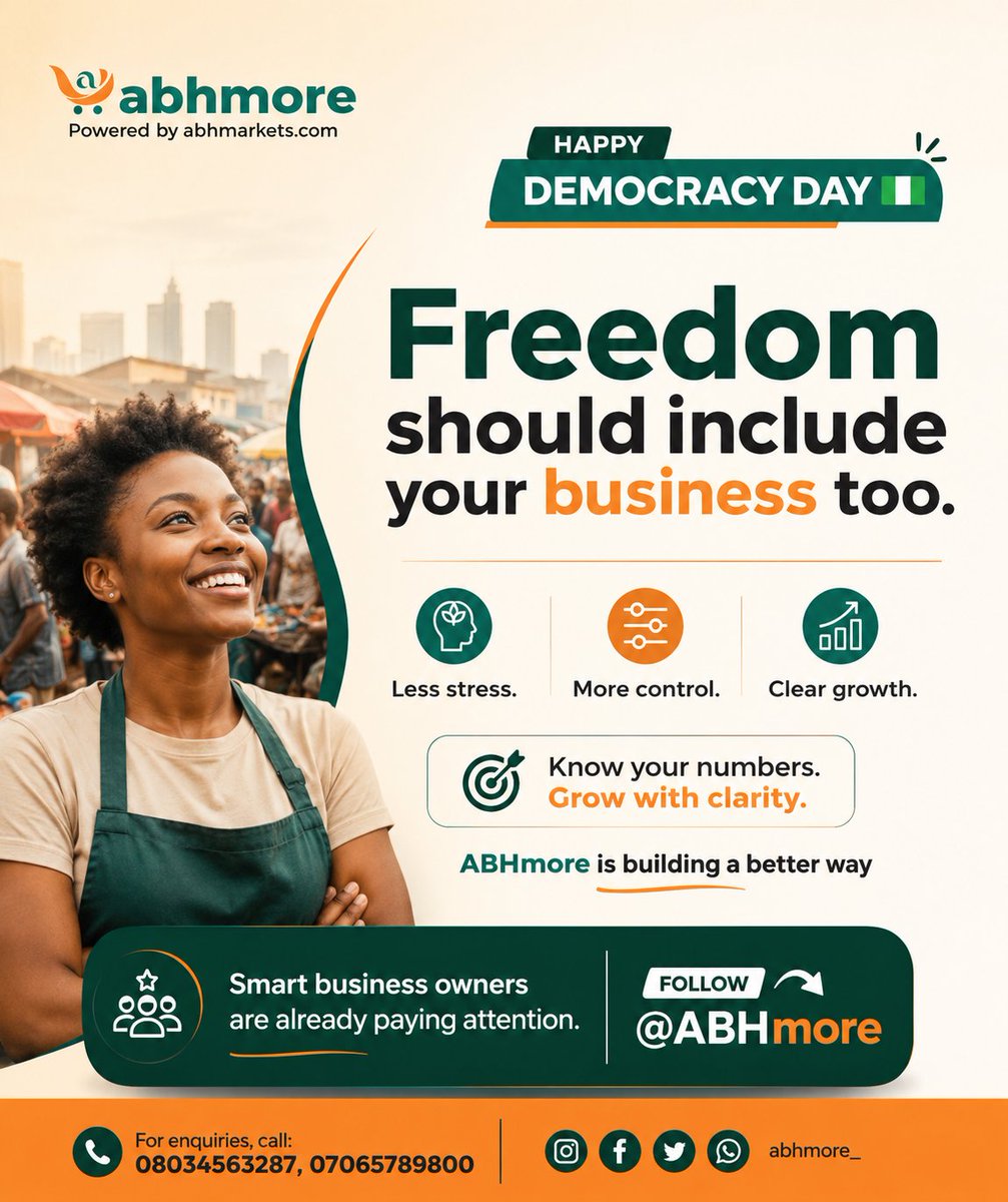 ABH_more's tweet photo. Freedom is powerful.

But for many business owners…
there’s still stress, uncertainty, and no clear control over money.

That’s not the kind of freedom we should settle for.

At ABHmore, we believe real freedom is: Knowing your numbers

Something better is coming.

@ABHmore 🇳🇬 https://t.co/q1l6K7inAP