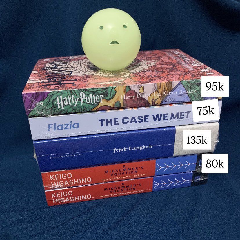 egytsyit's tweet photo. WTS via oren yaa 🍊

new sealed 
ori gramed

The case we met - Flazia
Jejak langkah - Pramoedya Ananta Toer
A midsummer’s equation - Keigo Higashino
Harry potter dan kamar rahasia 

harga sesuai di gambar
bisa lebih murah kalau kamu ada voucher (cek gambar kedua) https://t.co/k6P5R0igBC