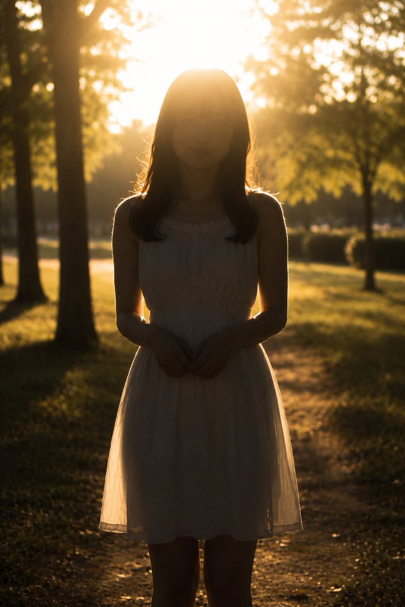 Golden Hour Backlit Park Portrait