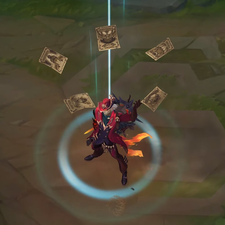 HeyShuggie's tweet photo. 🔎 | EASTER EGG DO LOCKE VELHO OESTE

⇒ No recall da skin Velho Oeste, Locke mostra 5 cartazes de procurado de alguns "demônios" da linha Velho Oeste:

   ▸ Urgot - Recompensa de 2,000,000
   ▸ Thresh - Recompensa de 4,000,000
   ▸ Evelynn - Recompensa de 900,000
   ▸ Tahm Kench - Recompensa de 700,000
   ▸ Fiddlesticks - Recompensa de 6,666,666 (o próprio demônio)

Obs.: Urgot no universo do Velho Oeste não é exatamente um demônio, mas trocou sua alma com um demônio para ter um novo corpo pois ia morrer sem coração por ter pedido em uma aposta.