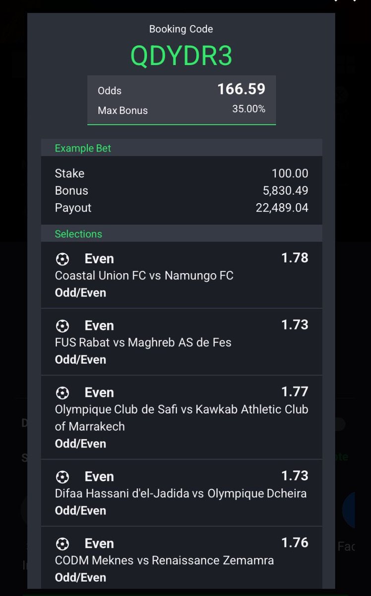 OluwatosinOlus9's tweet photo. Even

QDYDR3

1st half Draw - LE3H9A

1st half Even - V8K8KN

Yw. Goodluck. @officialmoore7 https://t.co/yP1GFVTeX9